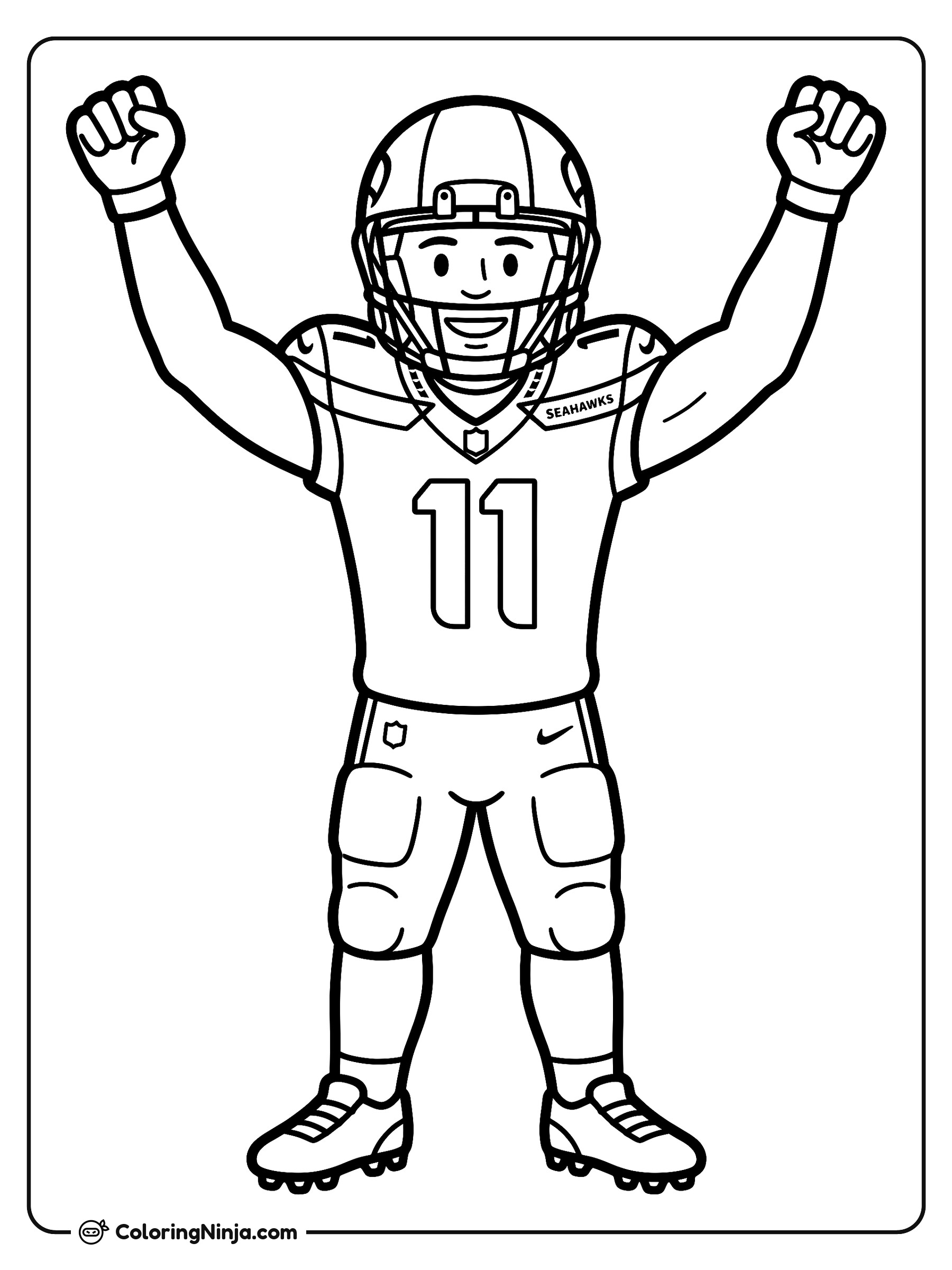 Jaxon Smith-Njigba Victory Celebration Coloring Page
