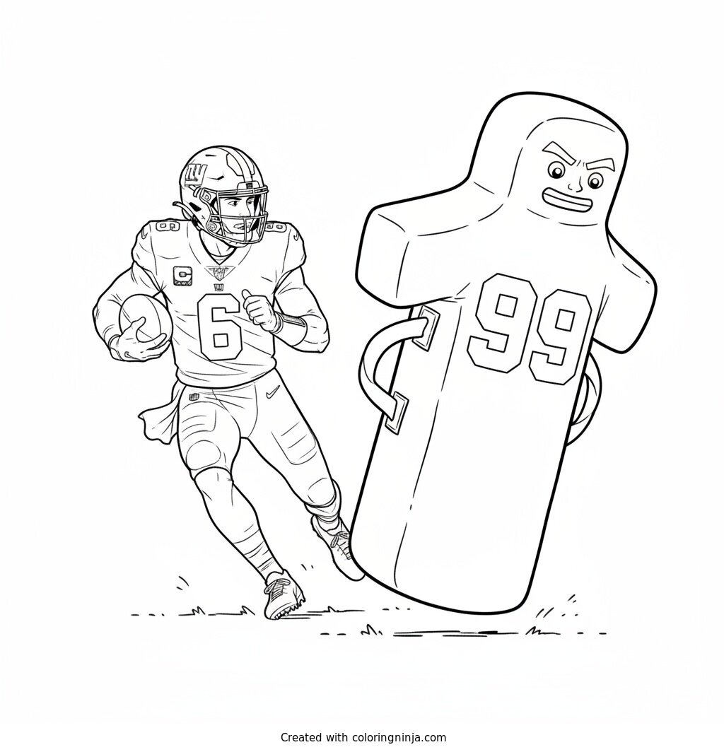 Jaxson Dart Scrambling In Practice Coloring Page