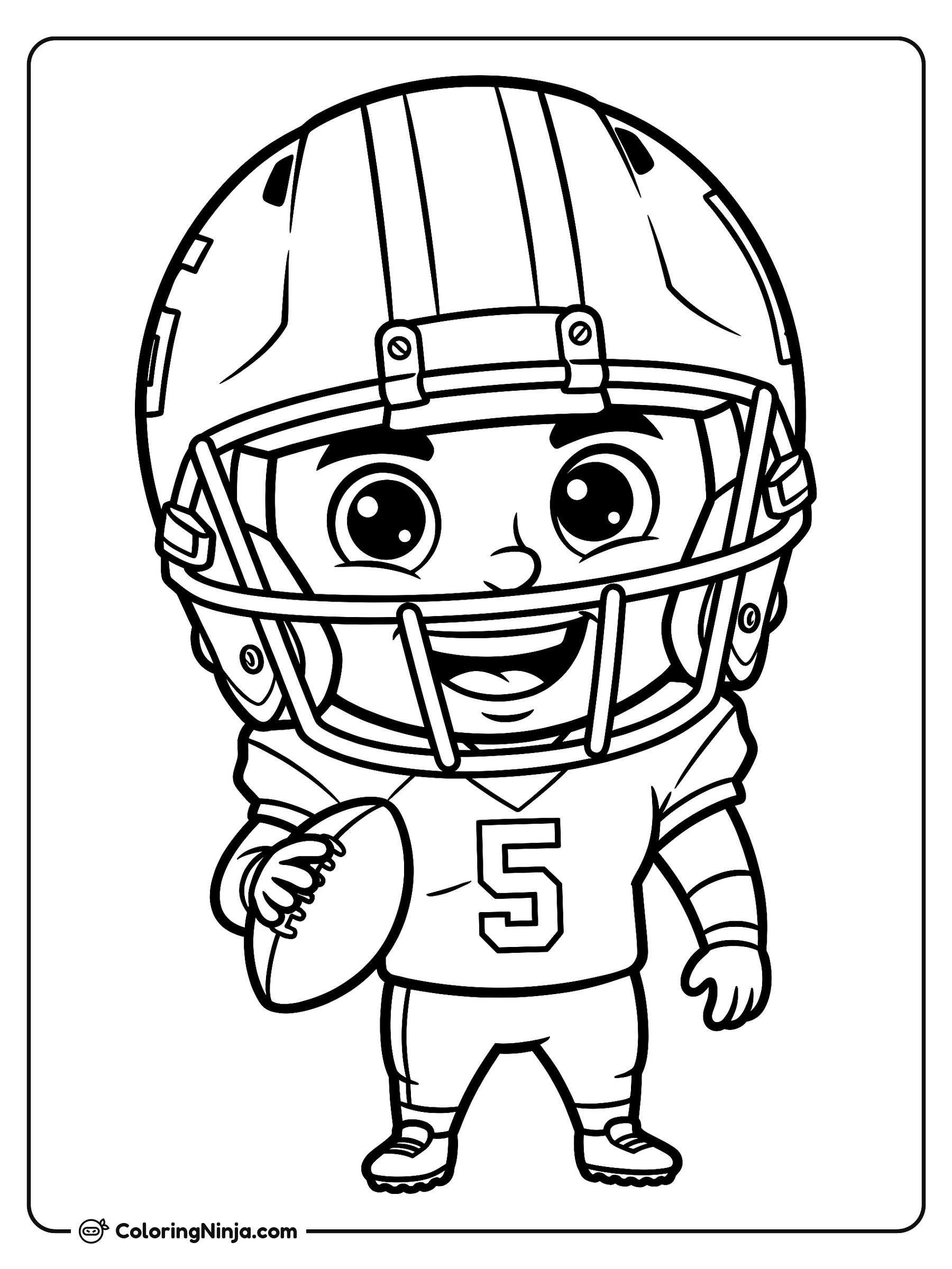 El Mariscal de Campo Jayden Daniels en Caricatura: dibujo para colorear