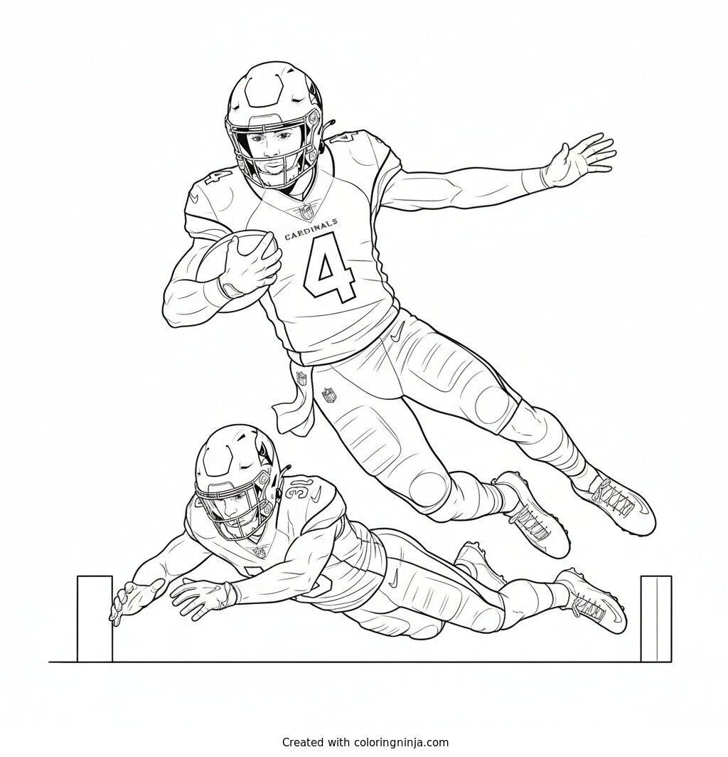 Jeremiyah Love Leaping Into Zone Coloring Page