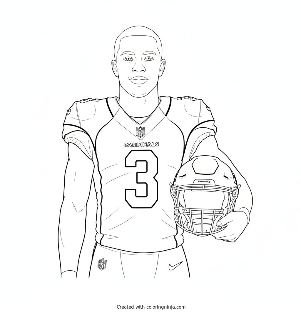 Jeremiyah Love Sideline Hero Portrait Coloring Page