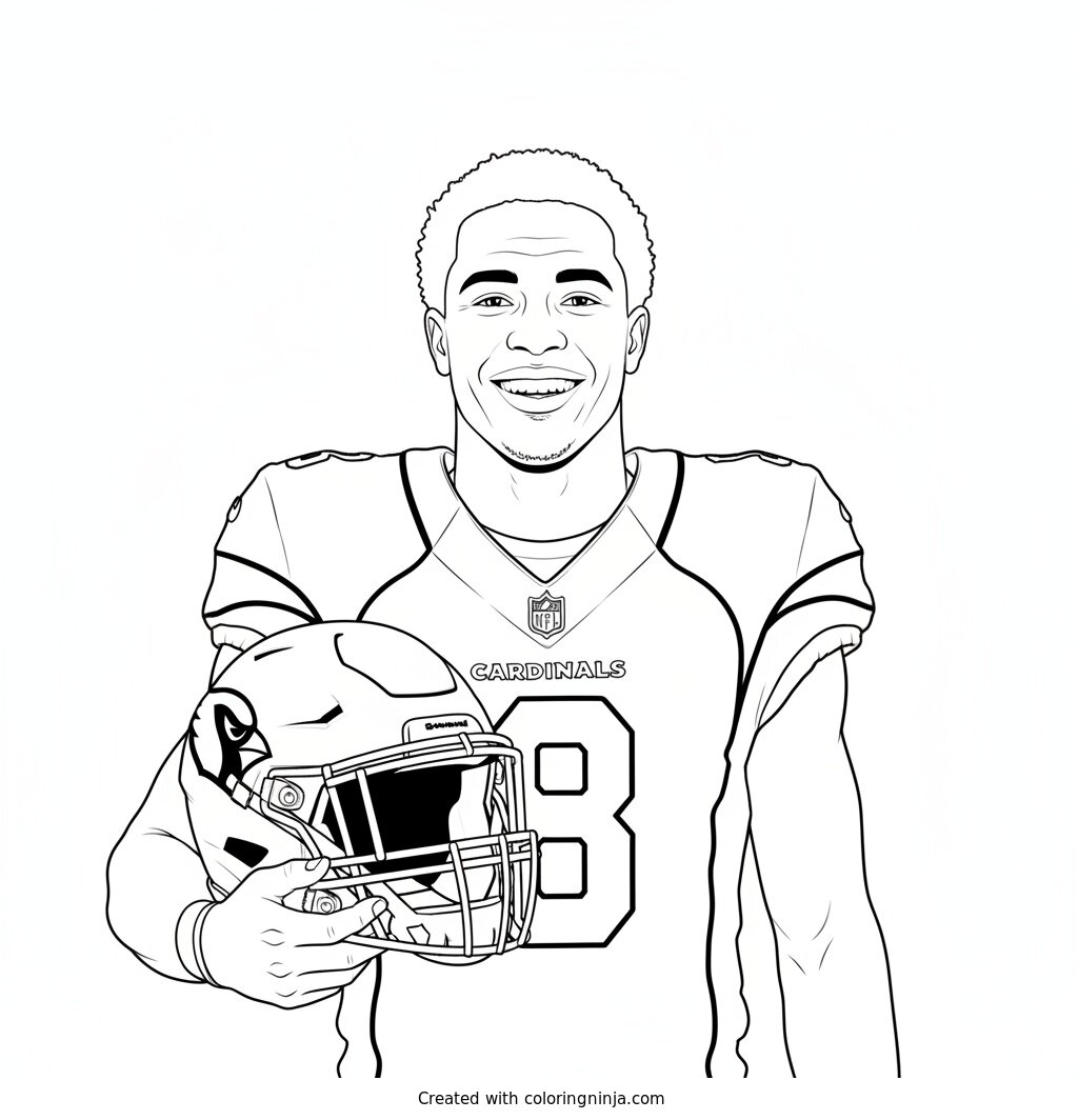 Jeremiyah Love Ready For Kickoff Coloring Page