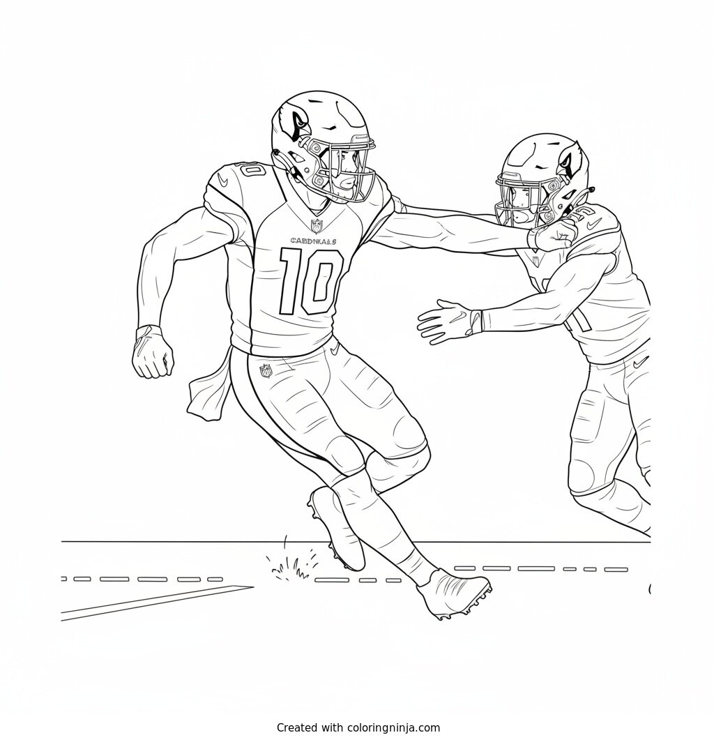 Jeremiyah Love Stiff Arm Breakaway Coloring Page