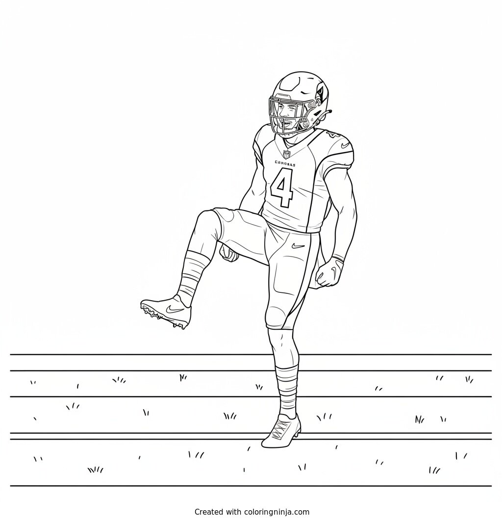Jeremiyah Love Touchdown Celebration Dance Coloring Page