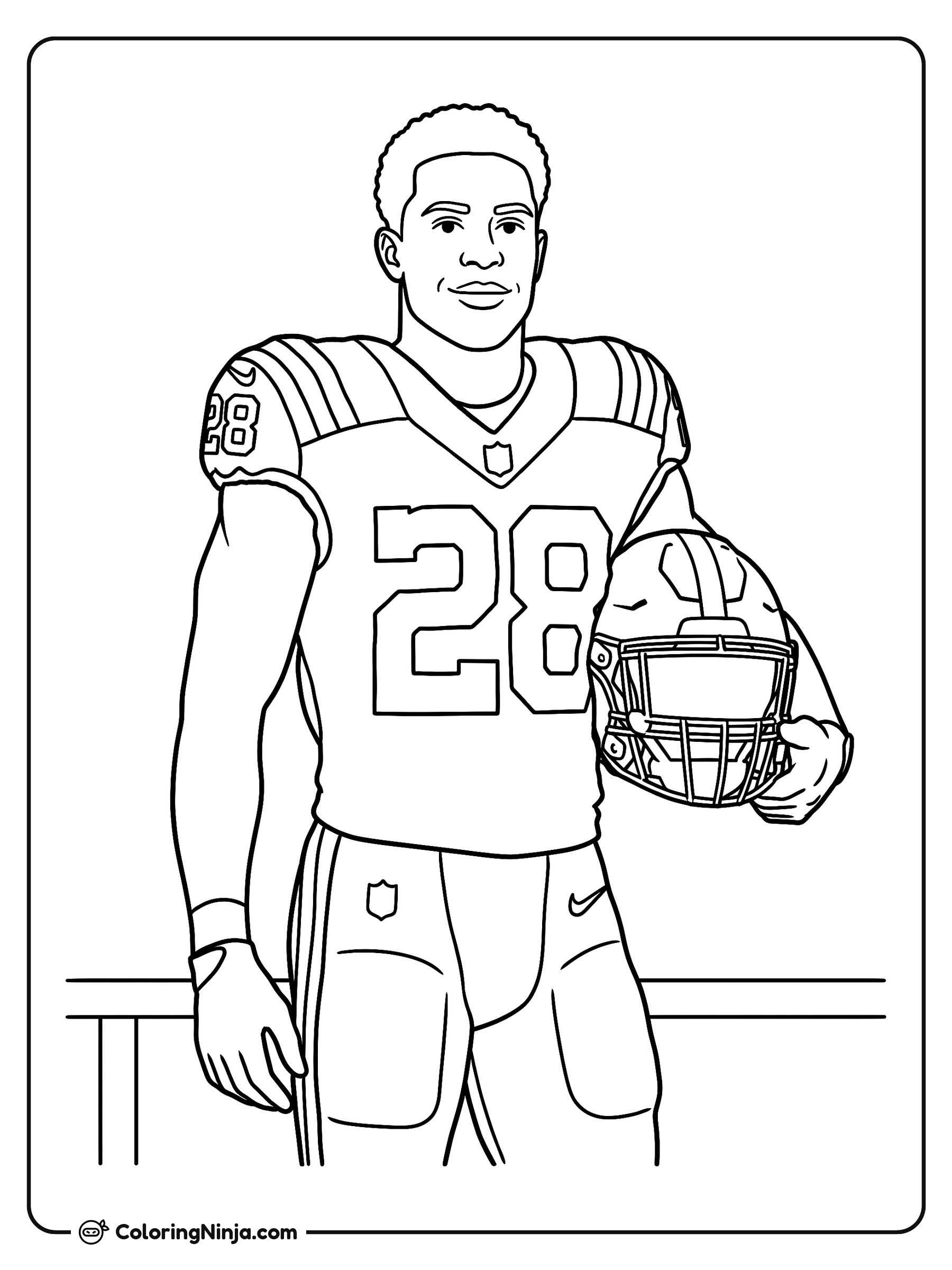 Retrato de Jonathan Taylor en la banda: dibujo para colorear