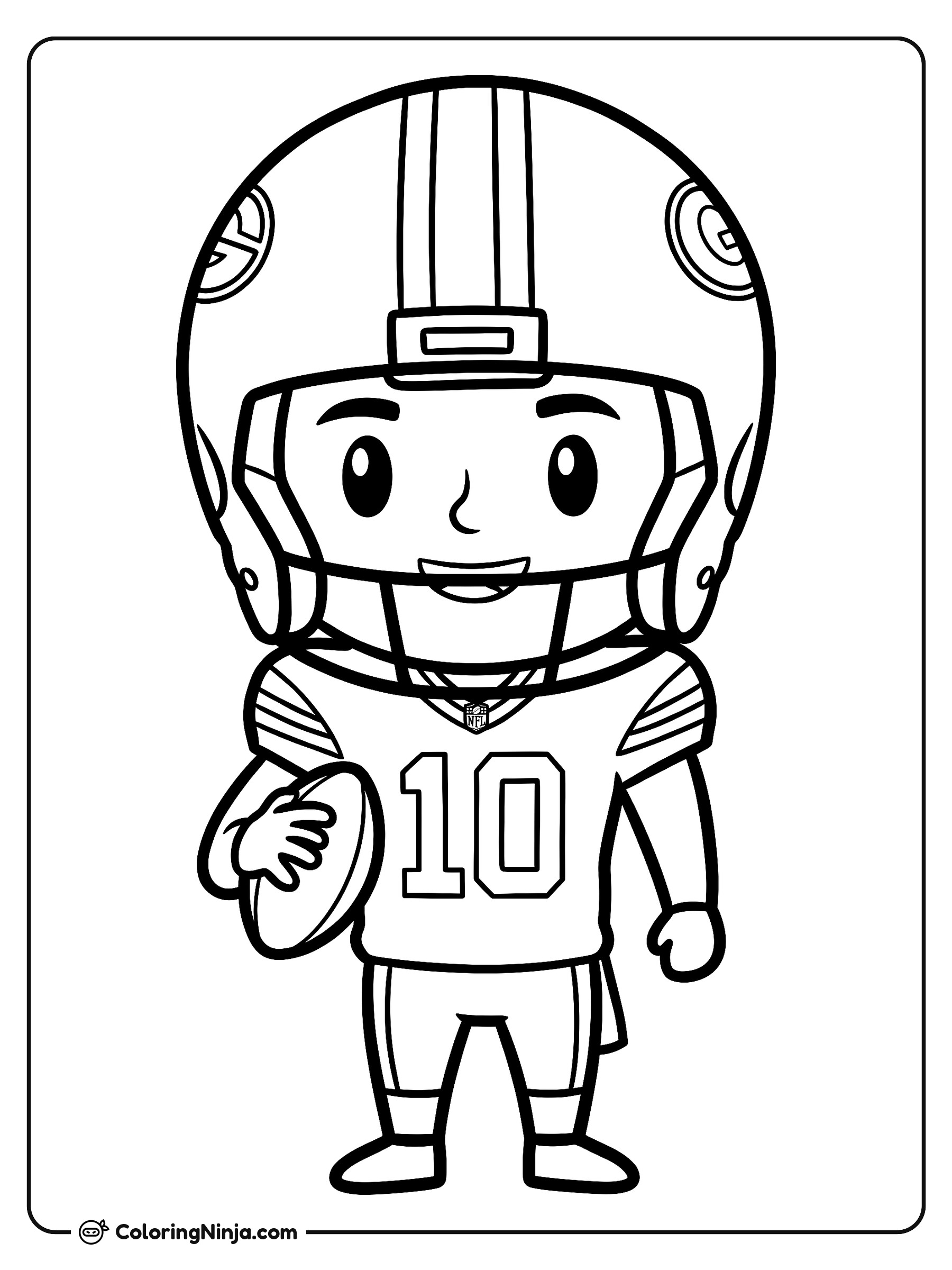 Jordan Love jugador número 10 de los Packers: dibujo para colorear