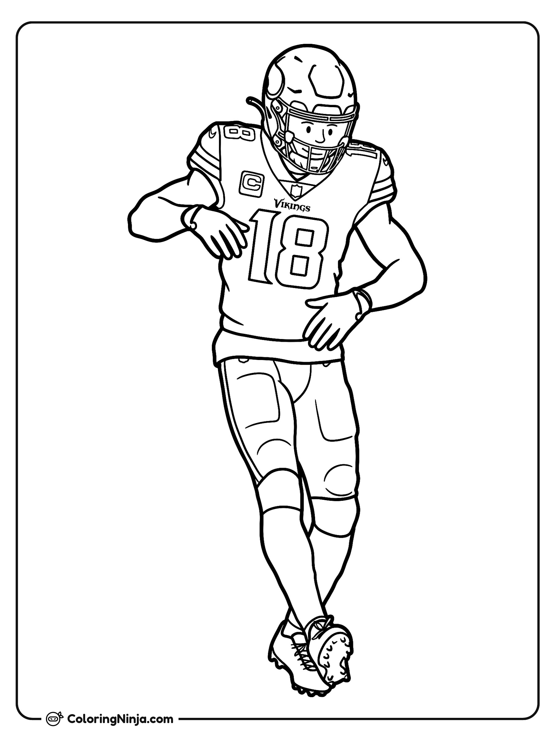 Justin Jefferson haciendo el baile Griddy: dibujo para colorear