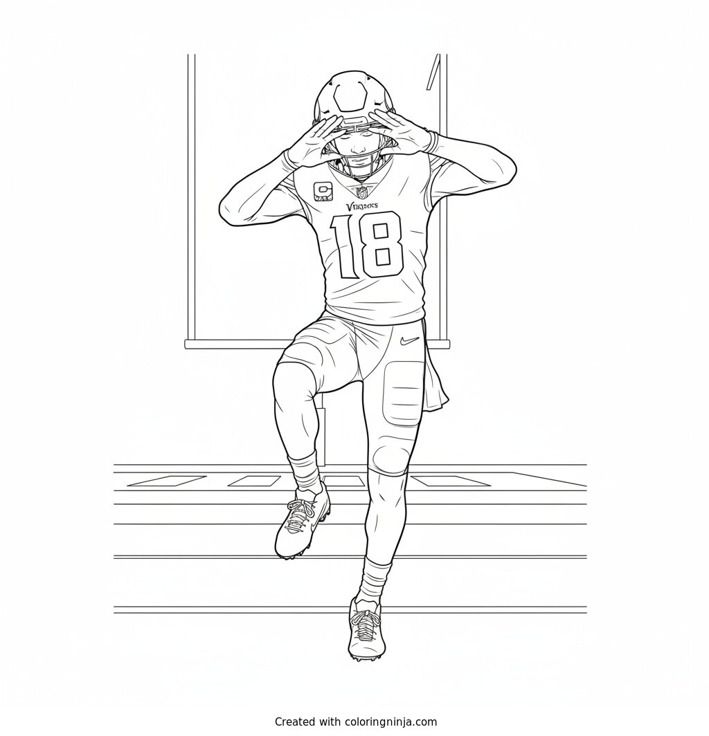 Justin Jefferson Griddy Dance Coloring Page