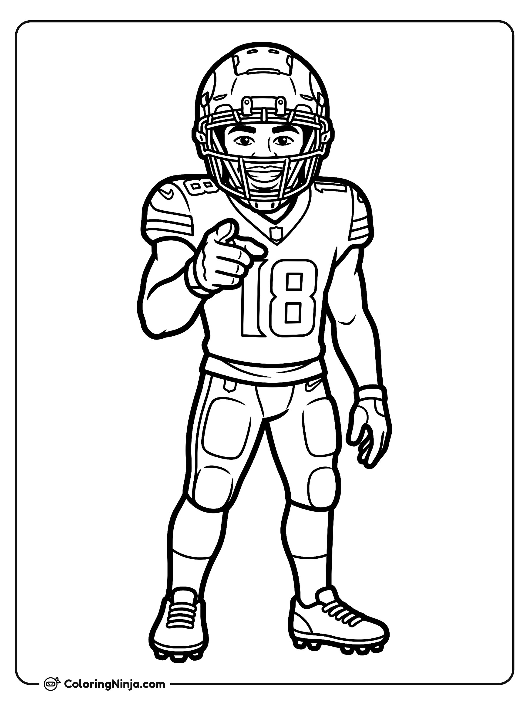 Justin Jefferson Sideline Smile Moment Coloring Page