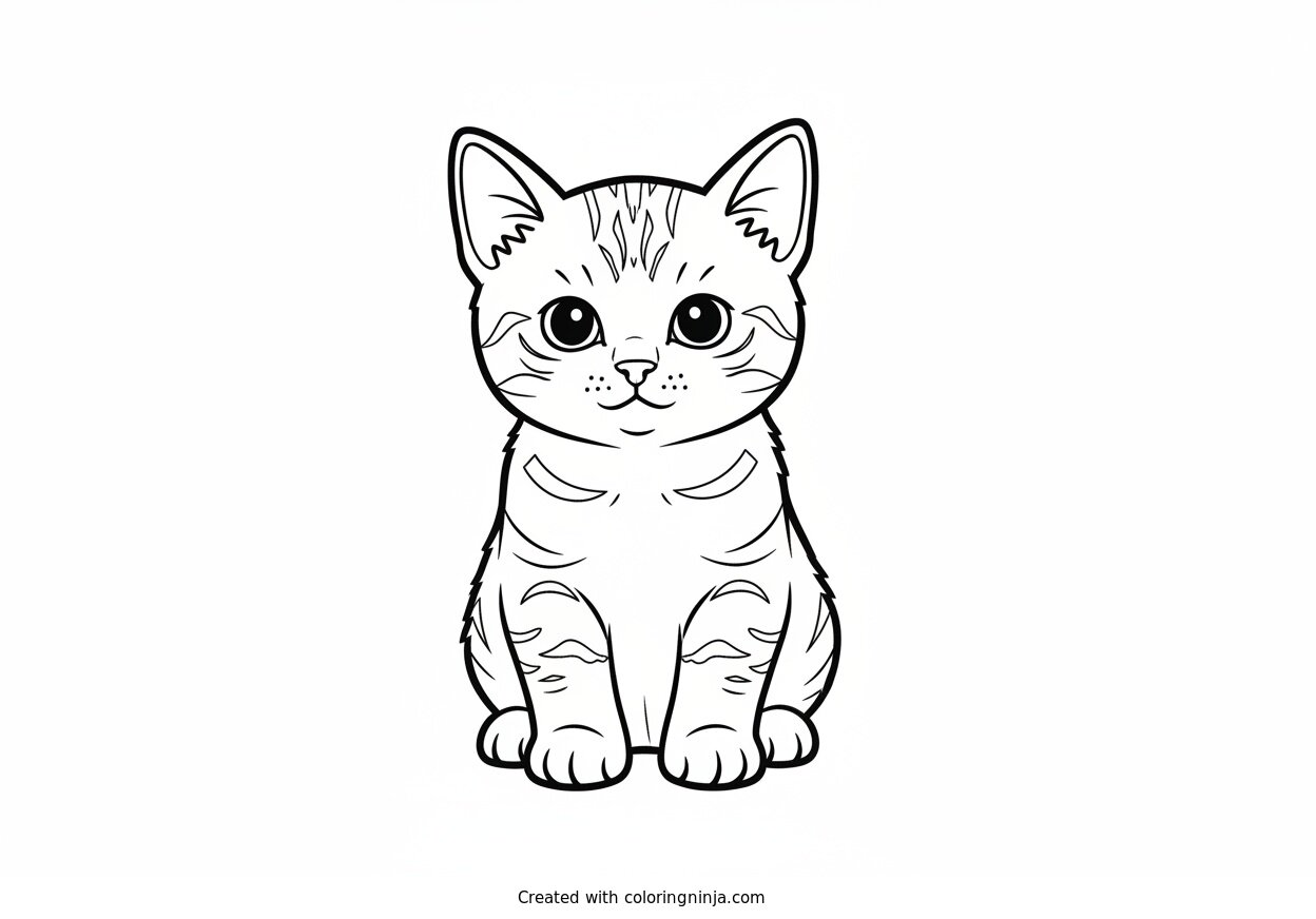 Coloring page of kitten