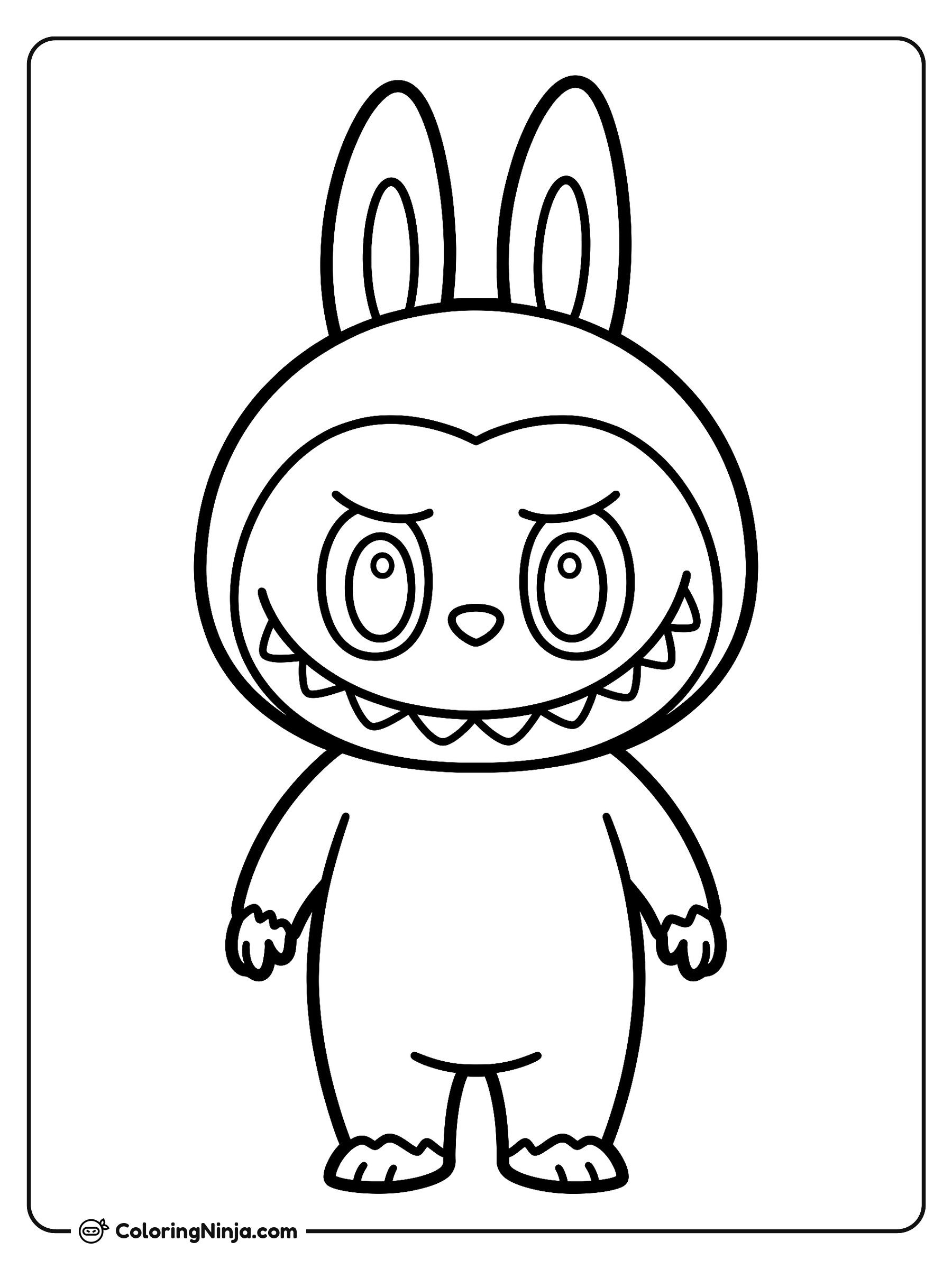 El tierno personaje Labubu: dibujo para colorear