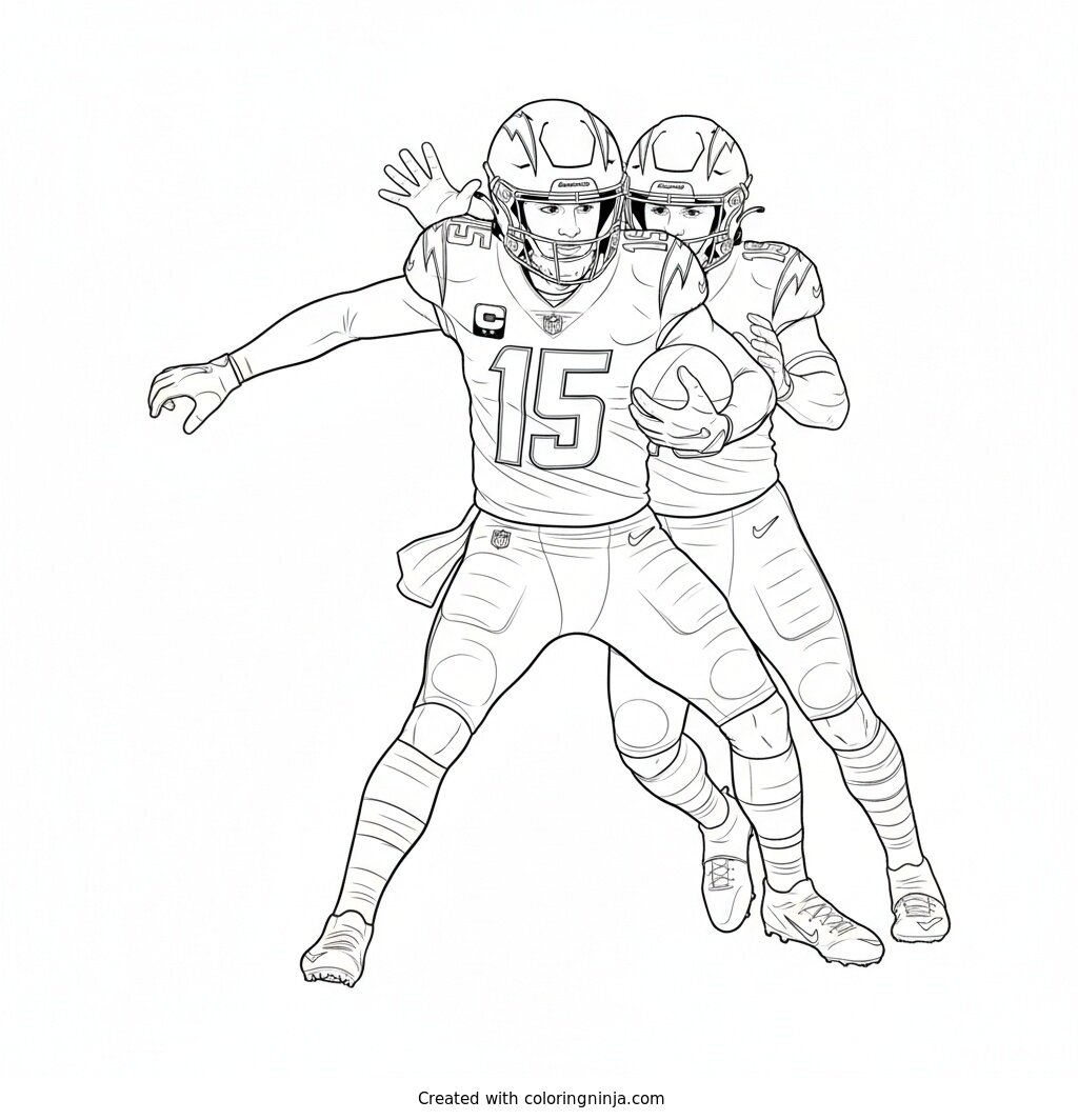 Ladd McConkey Sharp Route Run Coloring Page