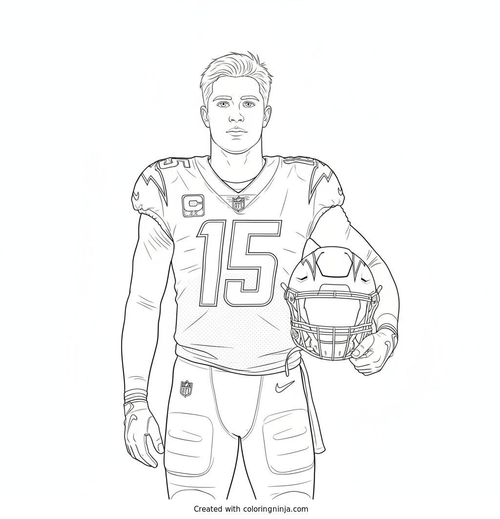 Ladd McConkey Sideline Portrait Coloring Page