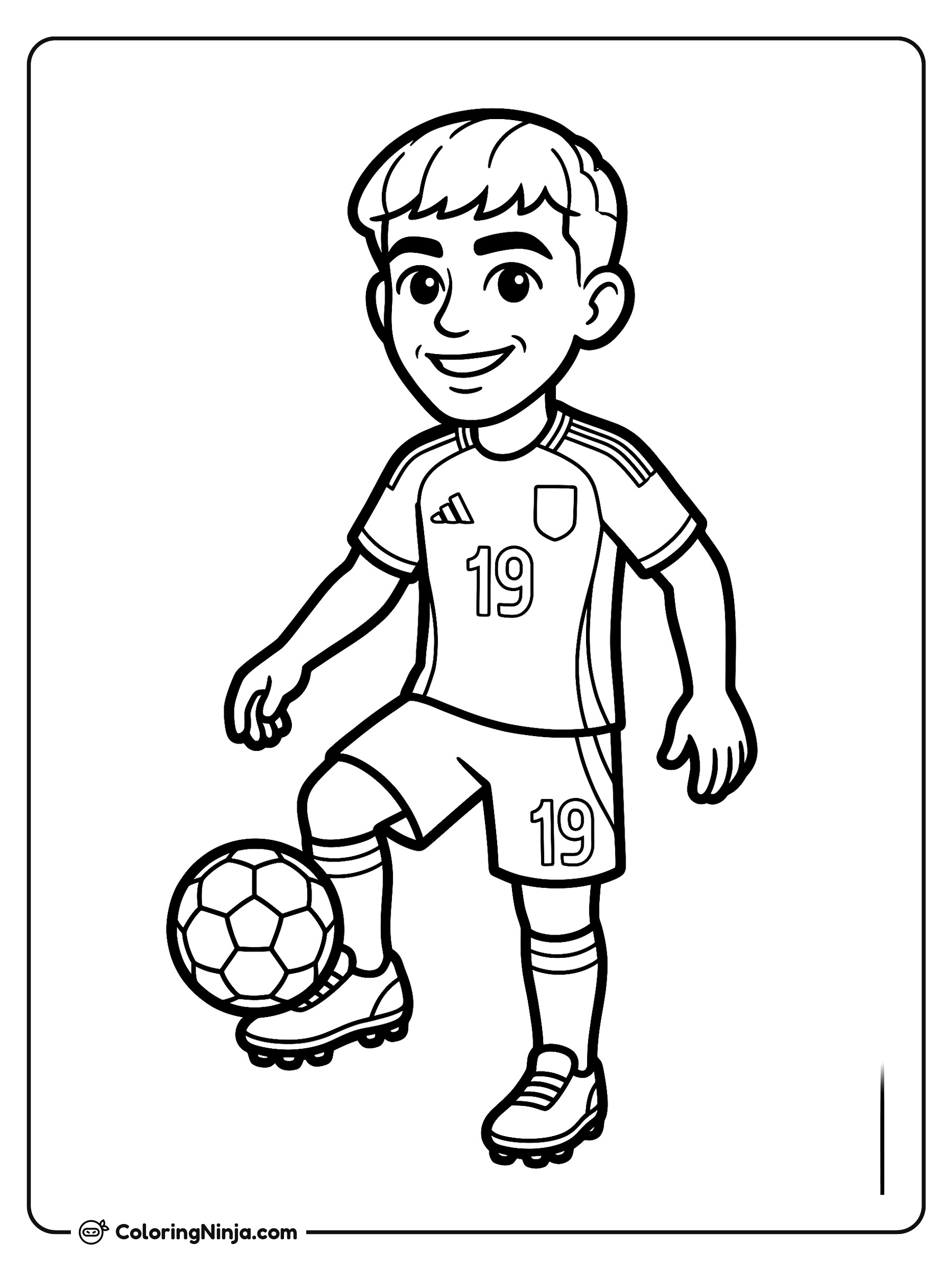 Lamine Yamal Cute Cartoon Version Coloring Page