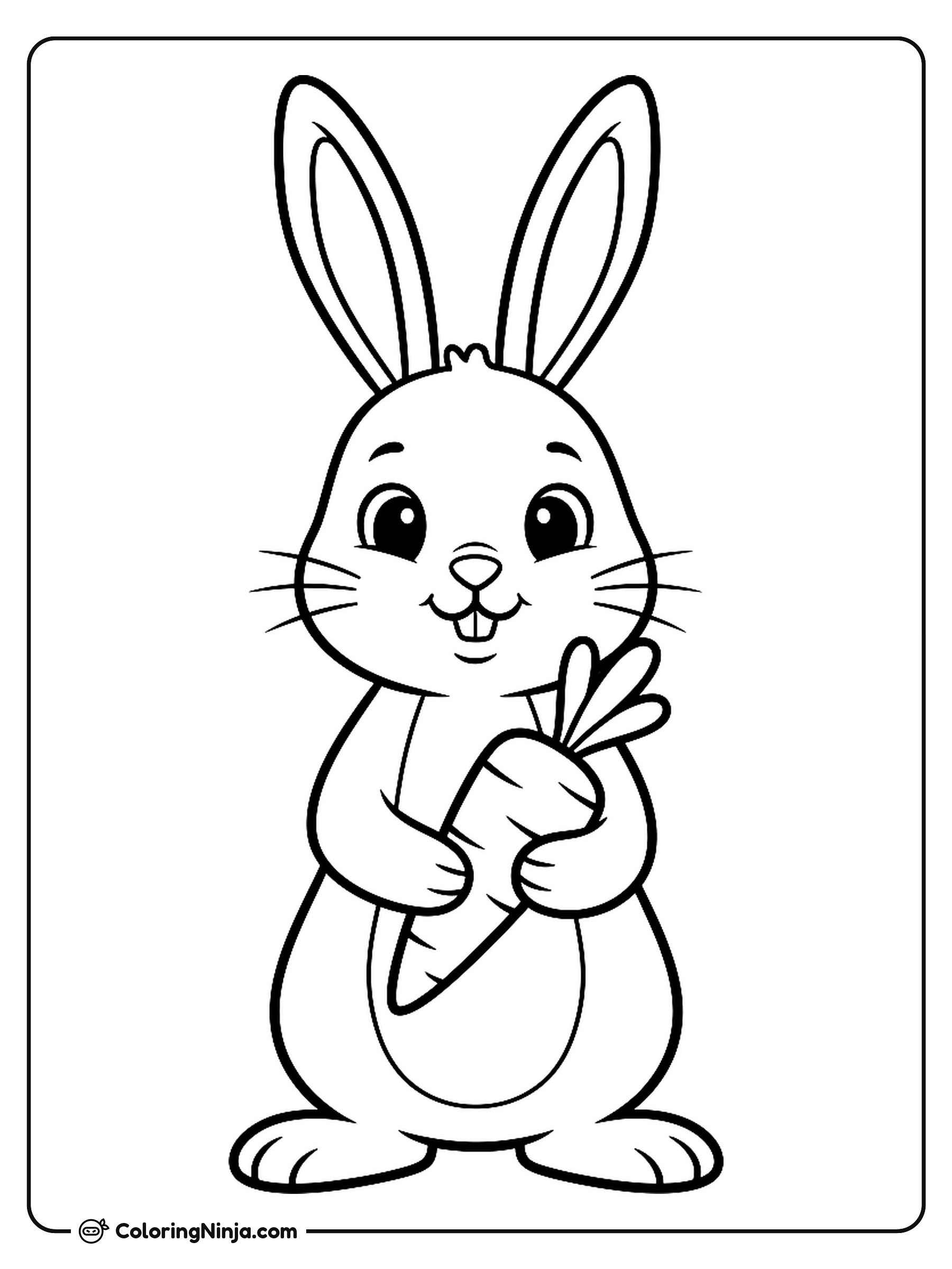 A Little Rabbit Coloring Page
