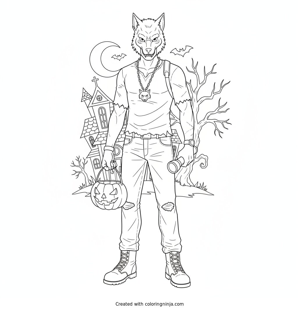 Leon Halloween Coloring Page