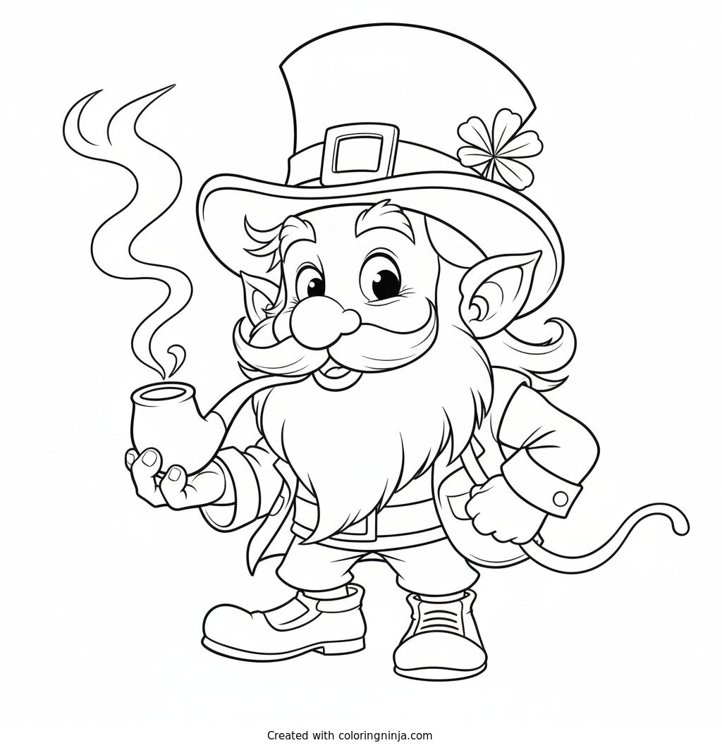 Coloring page of leprechaun