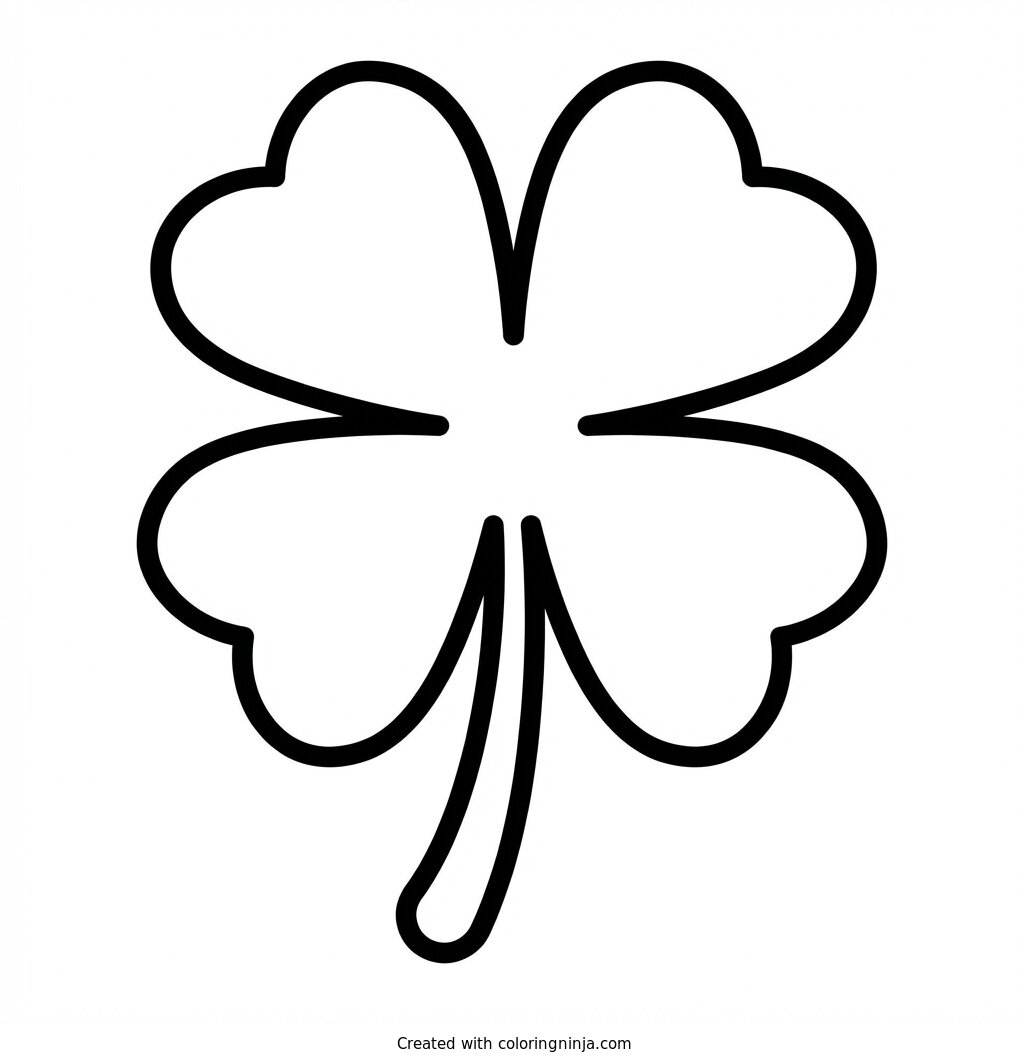 Coloring page of lucky clover