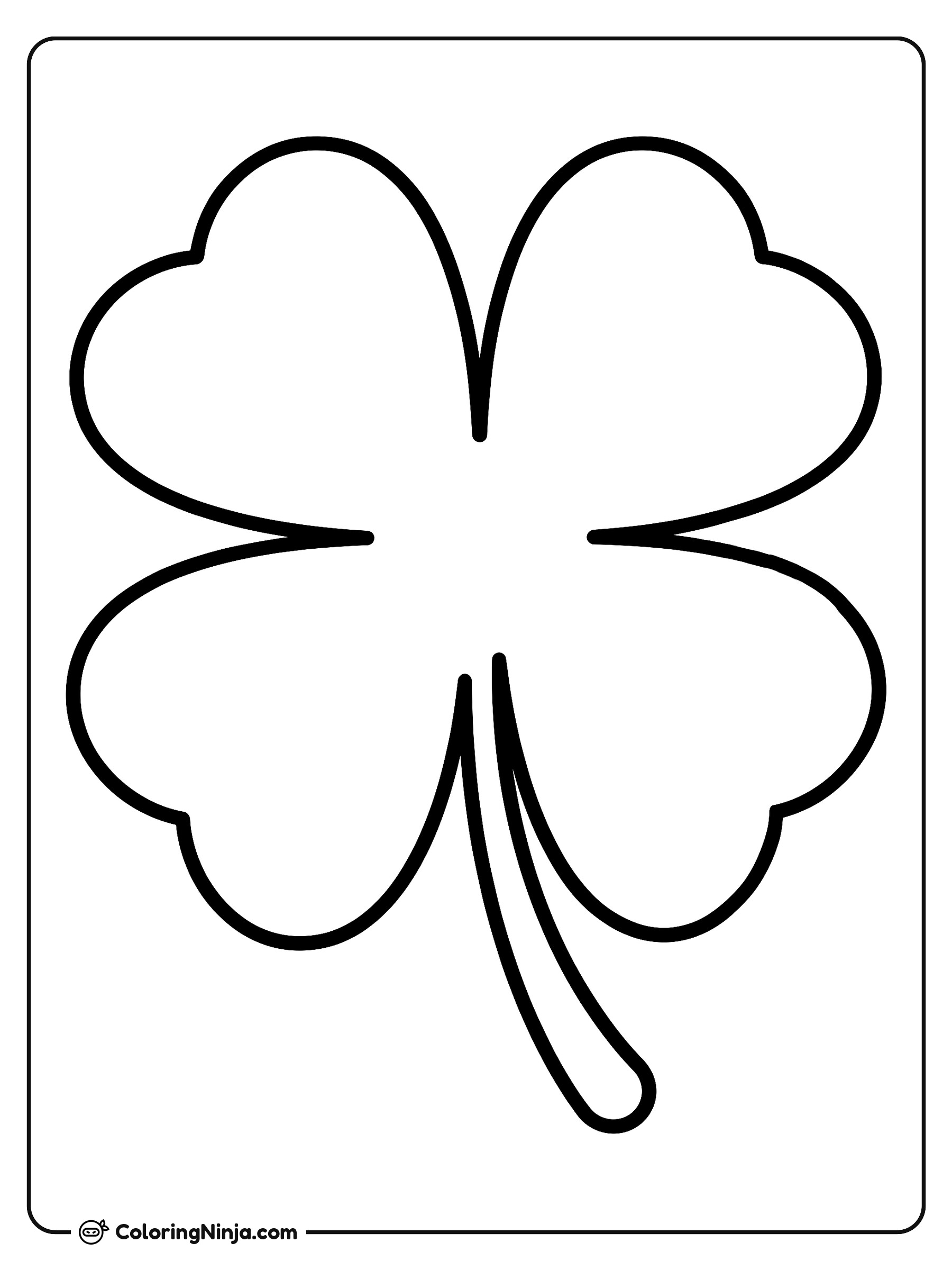 Trébol de la suerte: dibujo para colorear