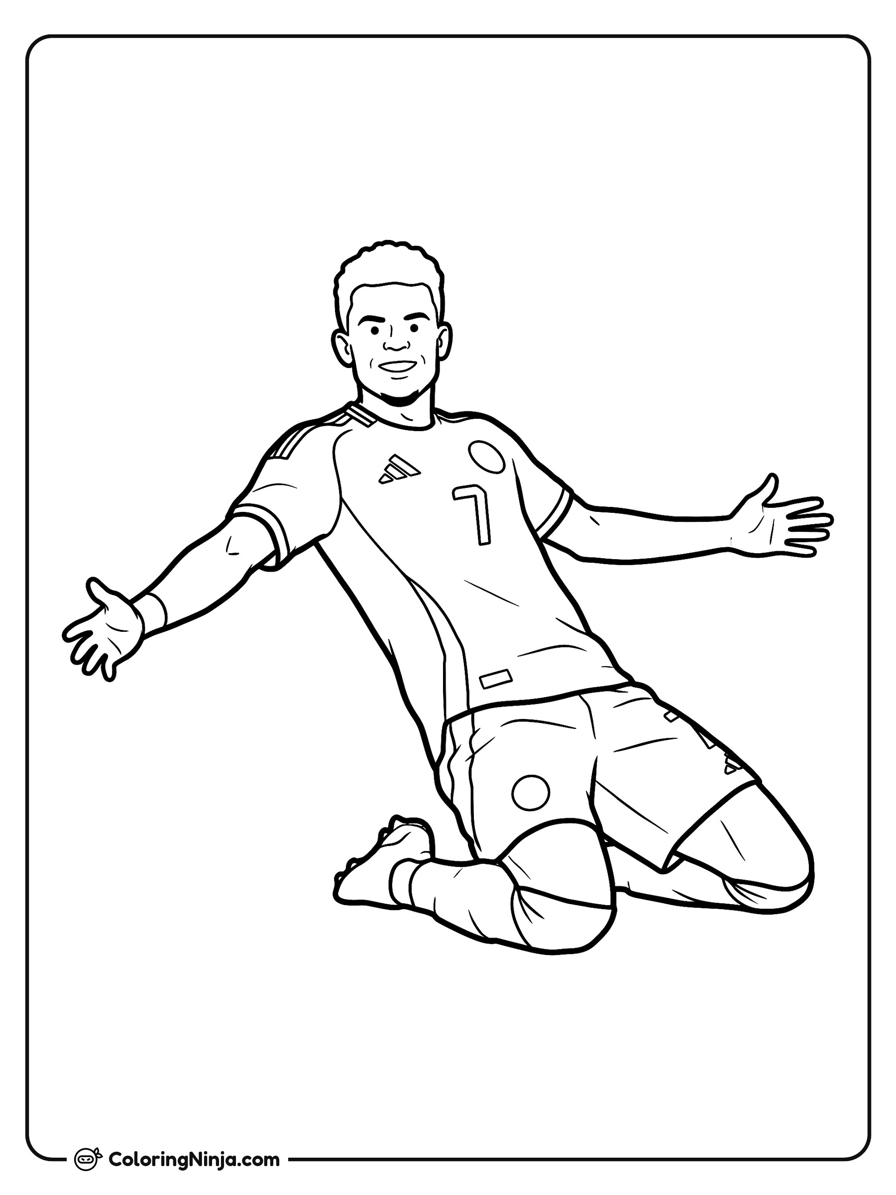 Luis Diaz Goal Celebration Coloring Page