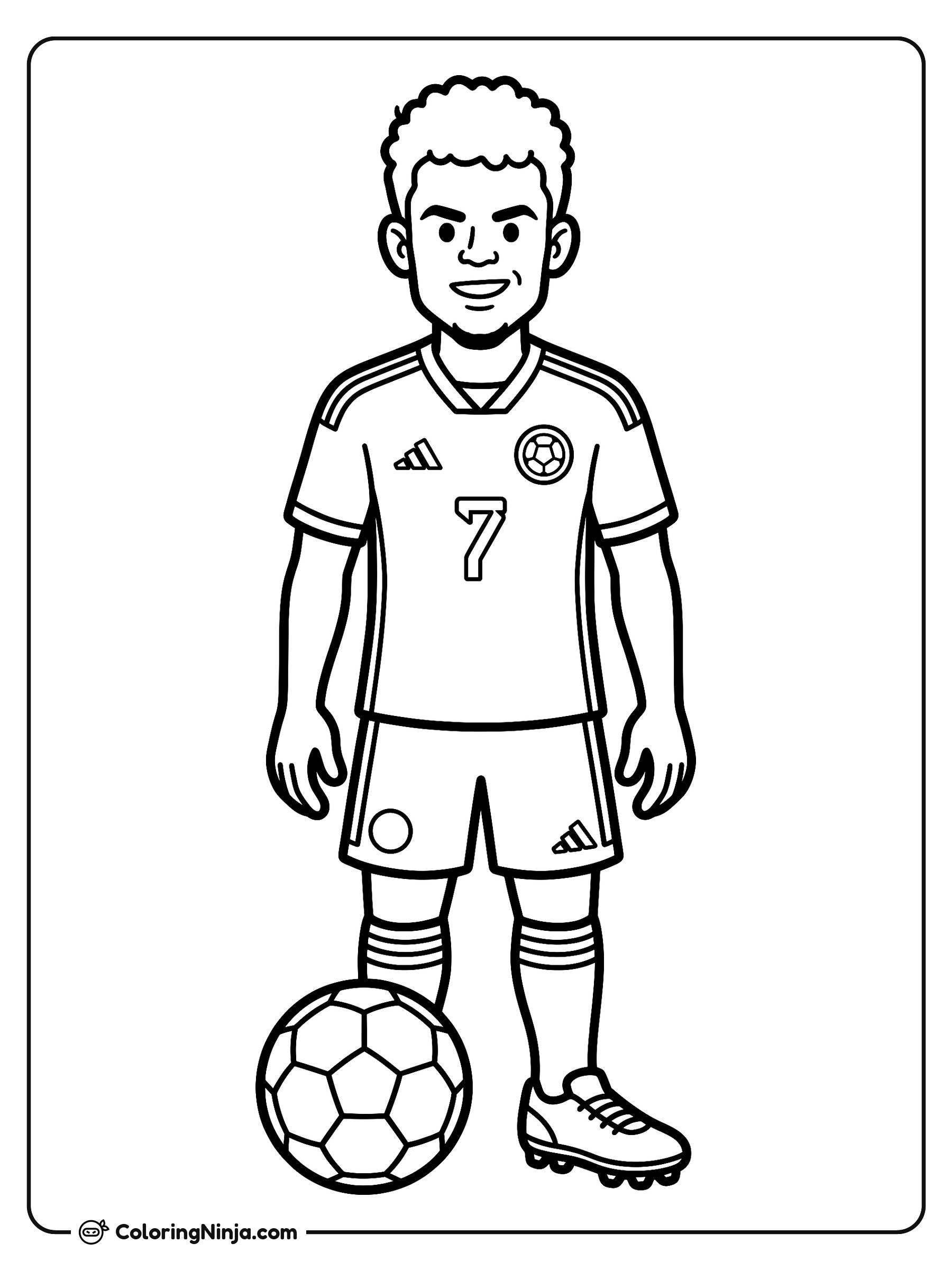 Luis Diaz Cartoon Player Coloring Page