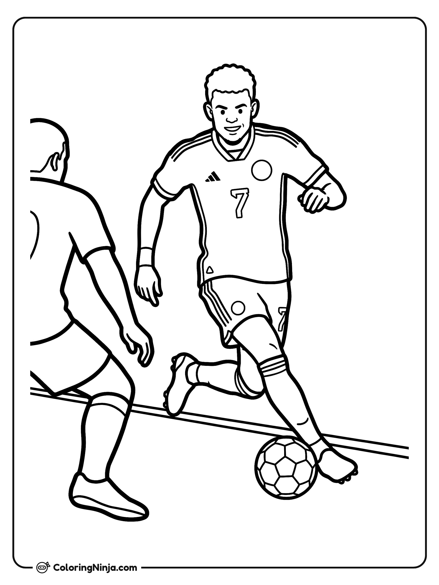 Luis Diaz Dribbling Downfield Coloring Page