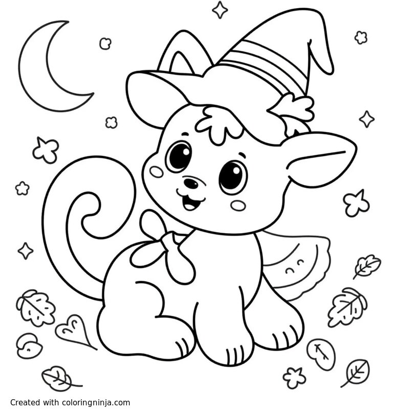 A coloring page of magic creature