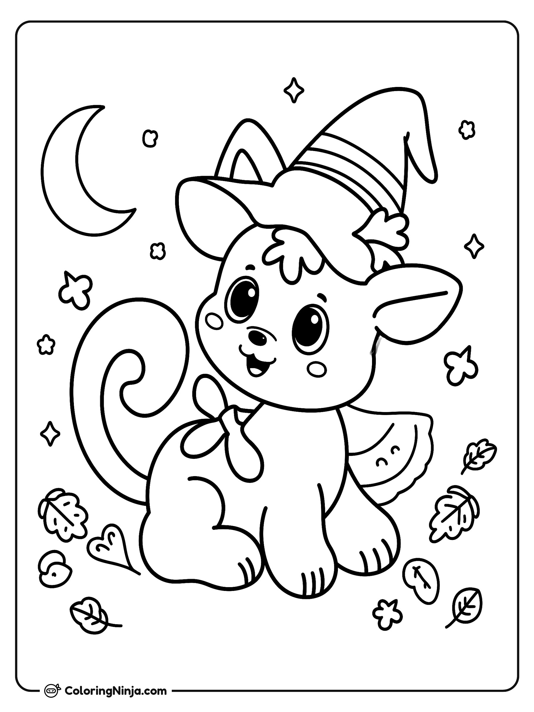 Criatura mágica con sombrero y alas: dibujo para colorear