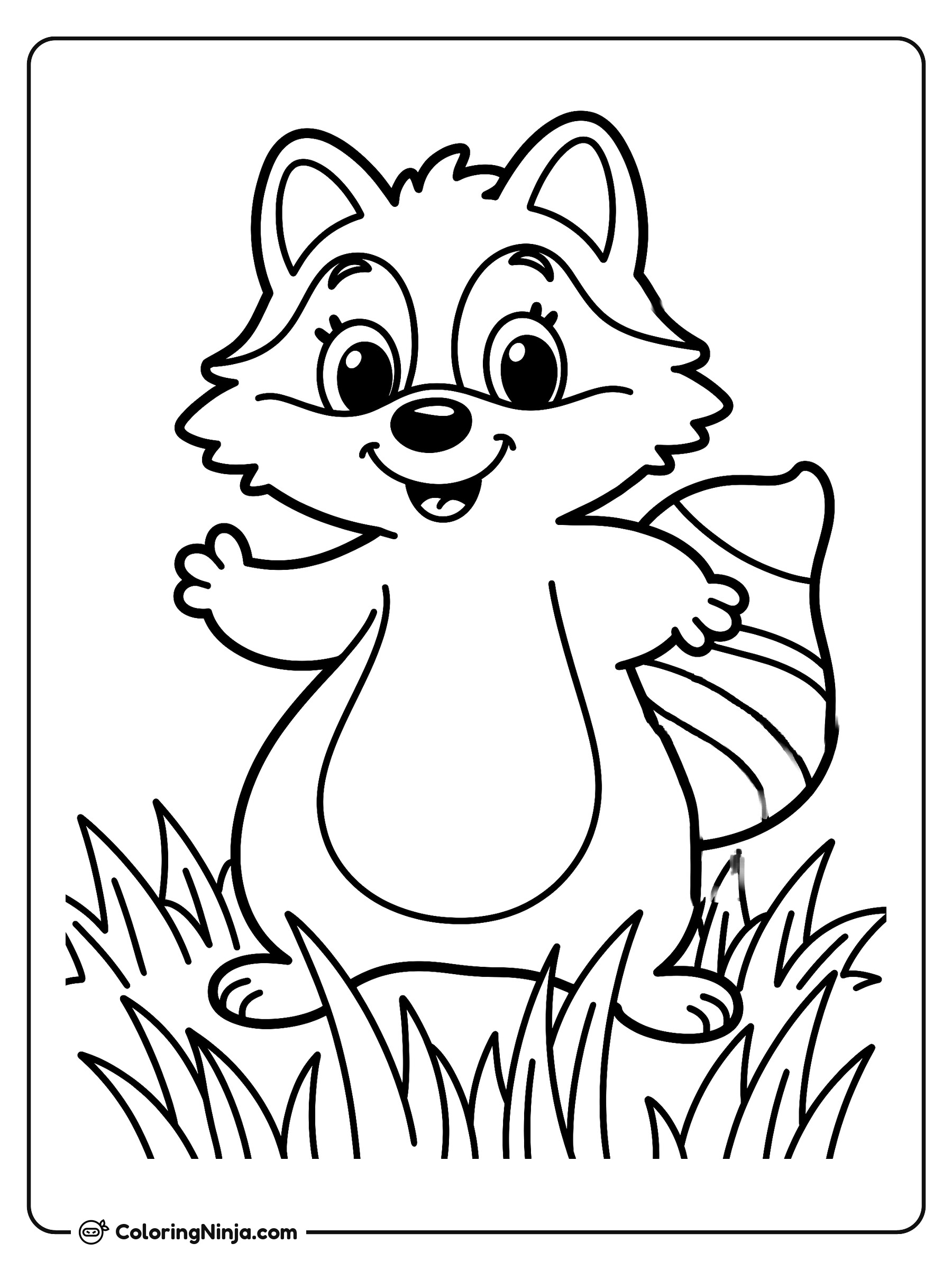 Un mapache mágico en Disney World: dibujo para colorear