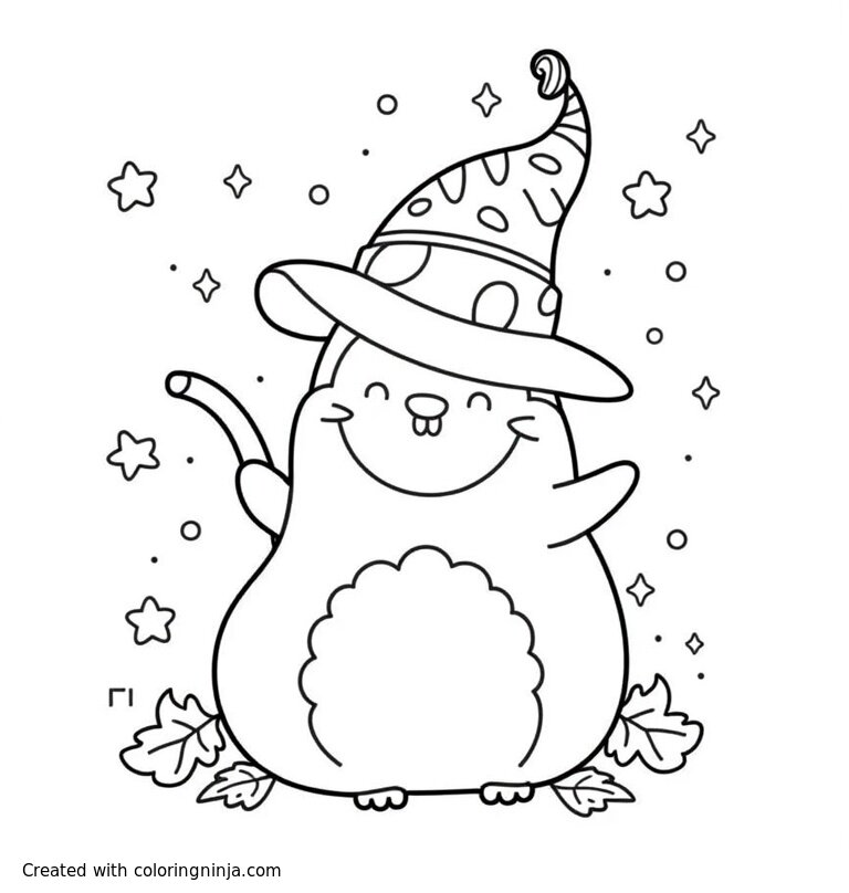 A coloring page of magicale pancle
