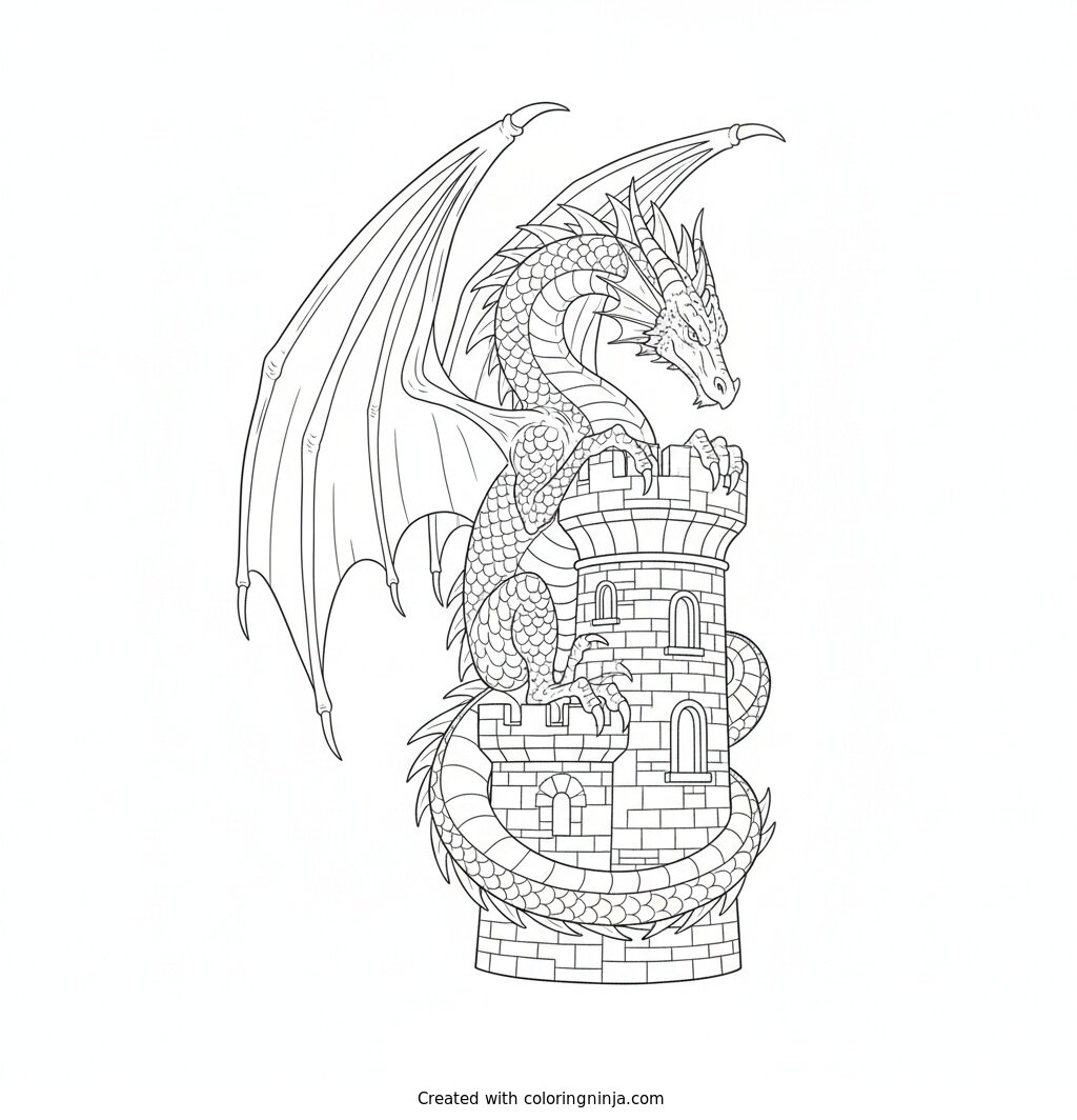 Guardian of the Castle Coloring Page