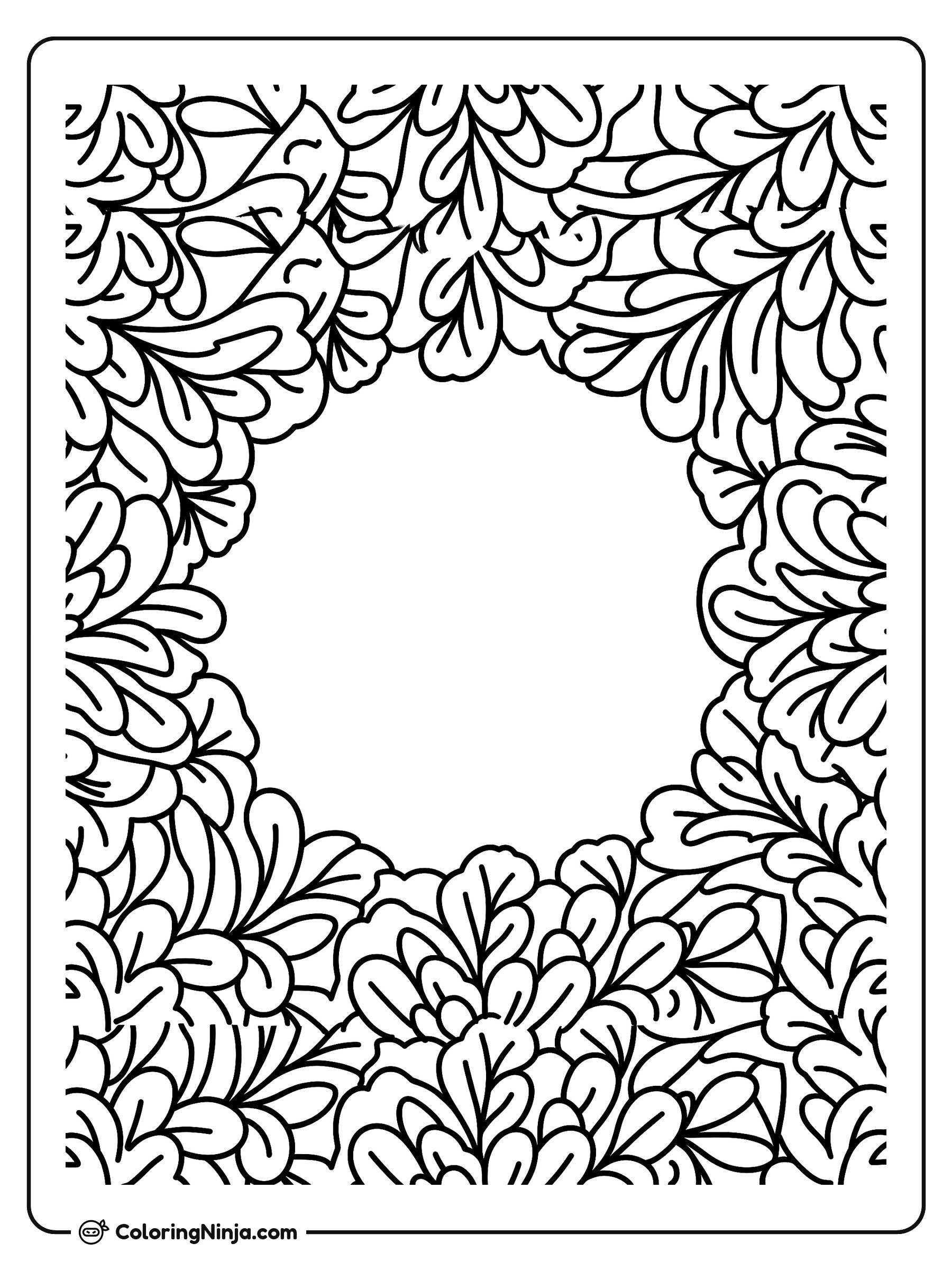 Mándala de Flores y Plantas: dibujo para colorear
