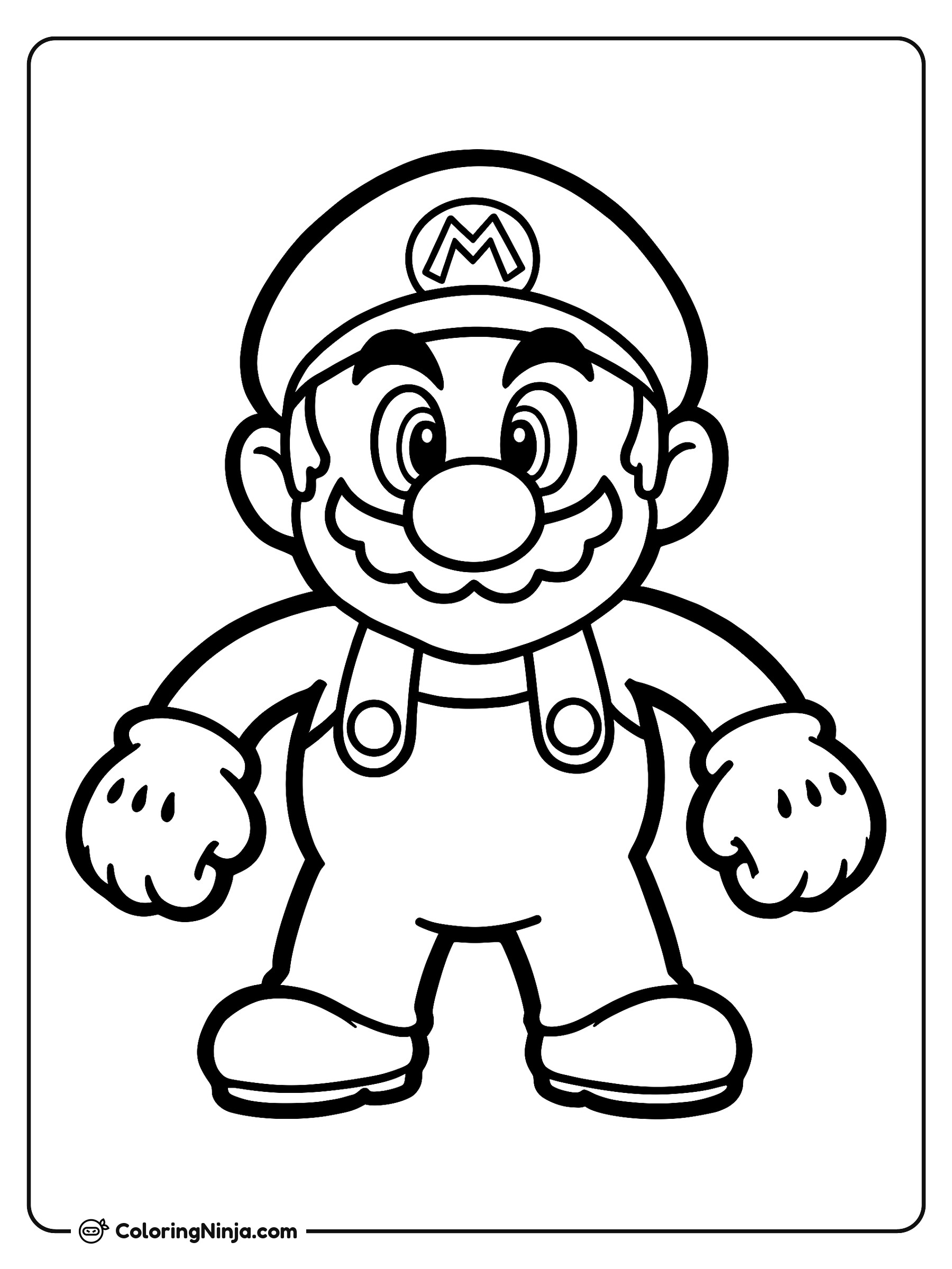 Mario en posición vertical: dibujo para colorear