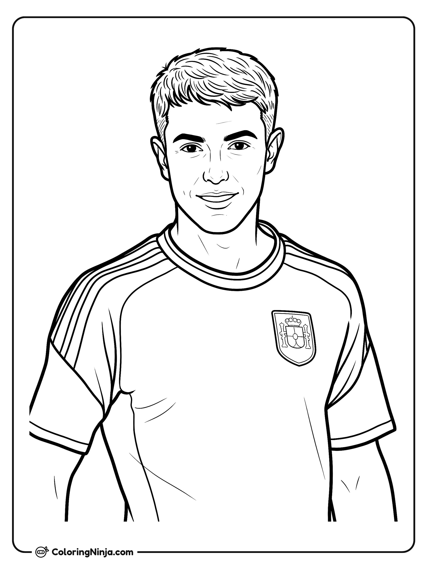 Martín Zubimendi Spain Portrait Coloring Page