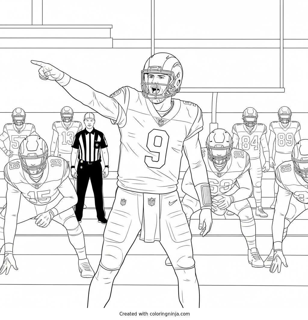 Matthew Stafford Calls the Play Coloring Page