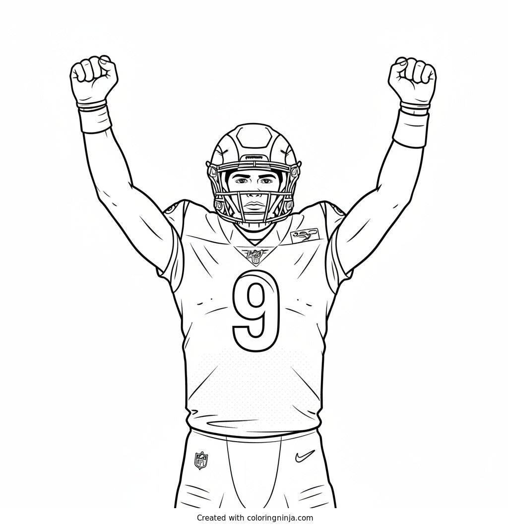 Matthew Stafford Touchdown Celebration Cartoon Coloring Page