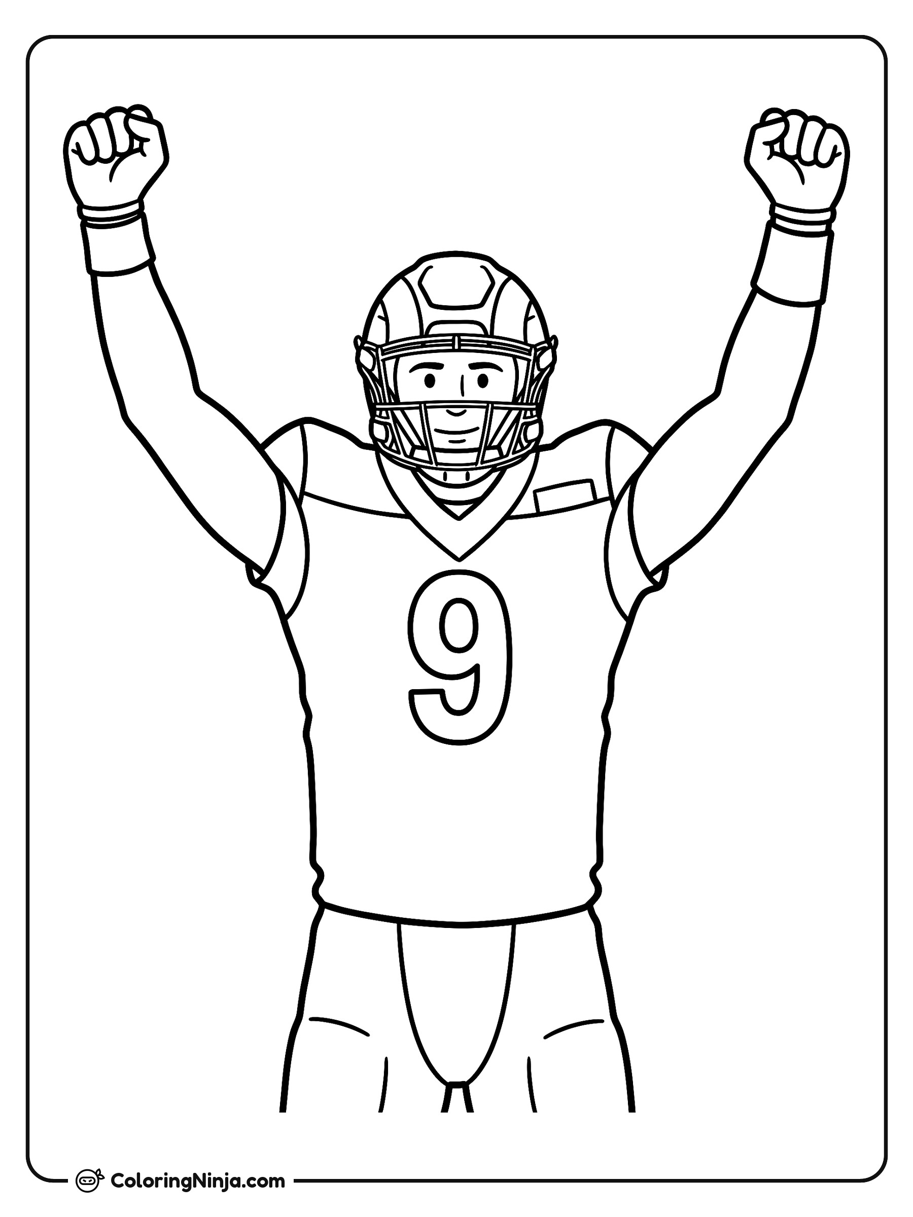 Celebración de touchdown de Matthew Stafford: dibujo para colorear