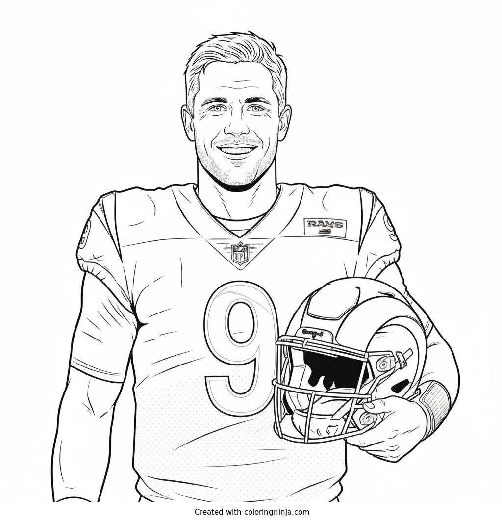 Matthew Stafford Sideline Victory Portrait Coloring Page