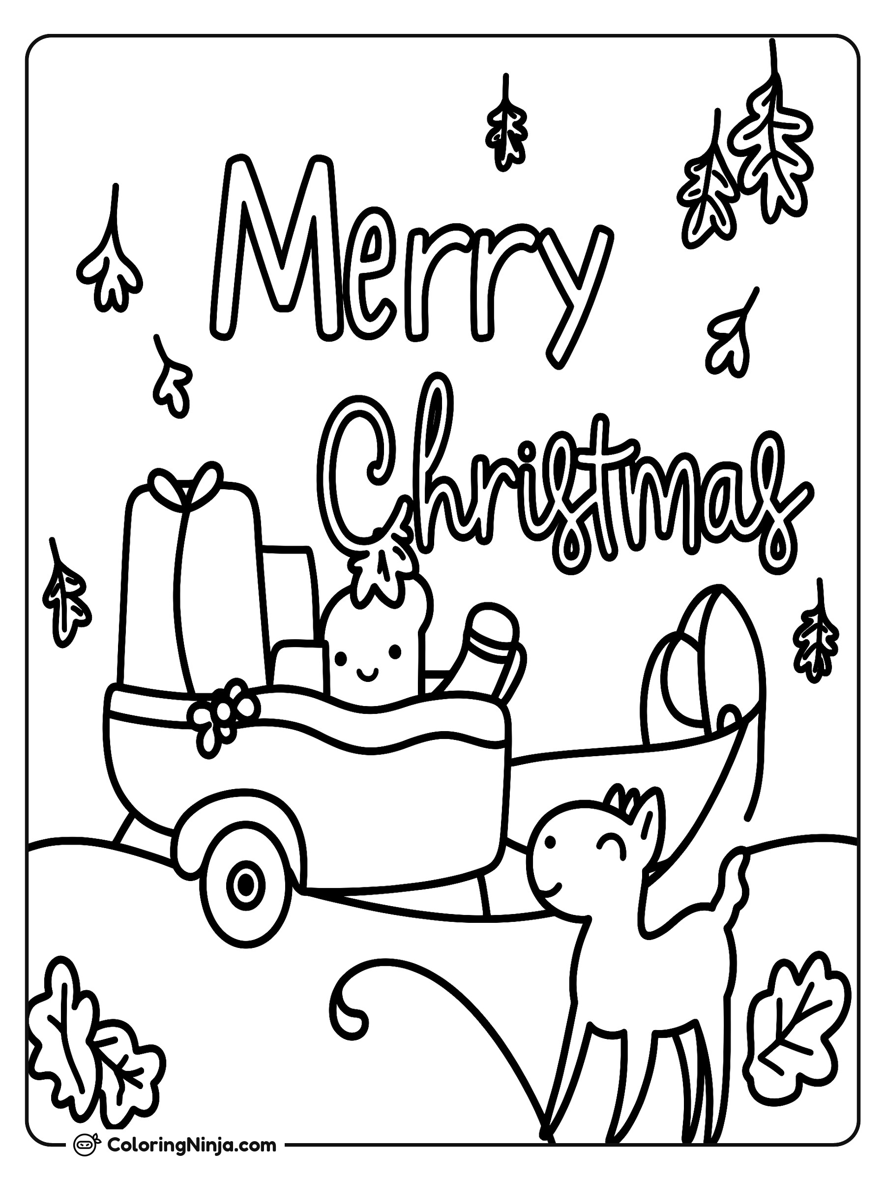 Merry Xmas Coloring Page