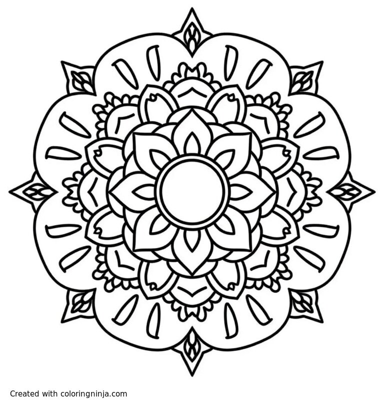 A coloring page of meth mendala