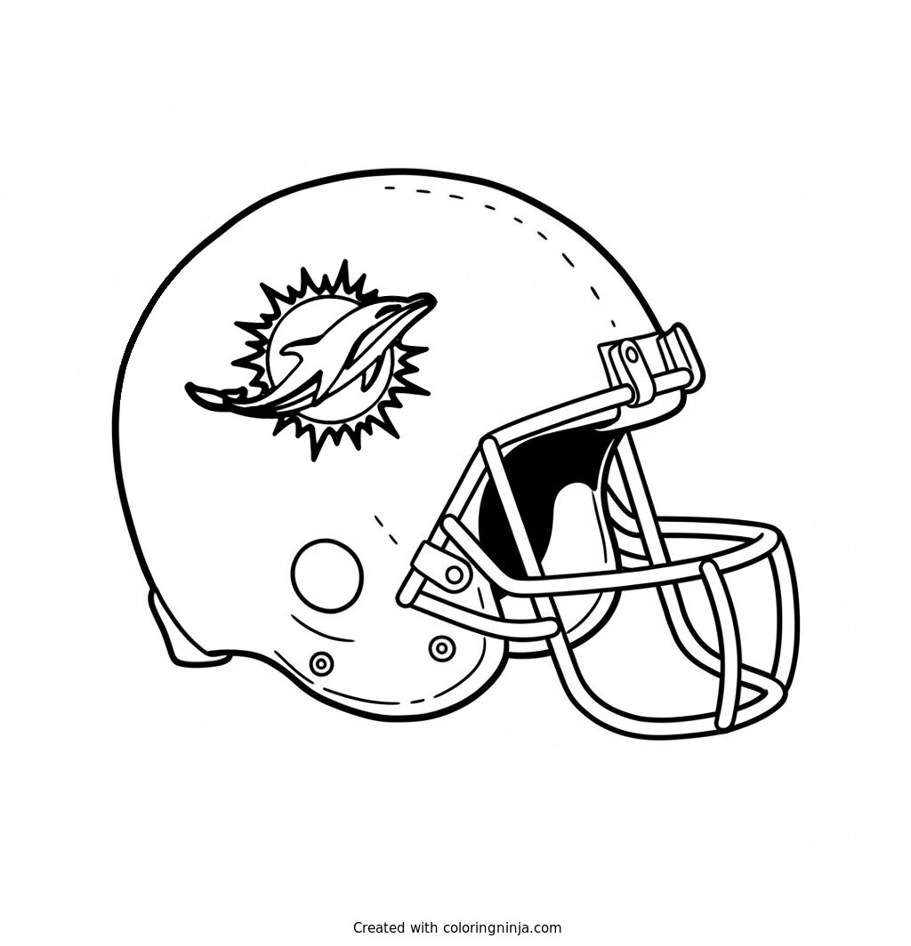 Miami Dolphins Helmet Coloring Page