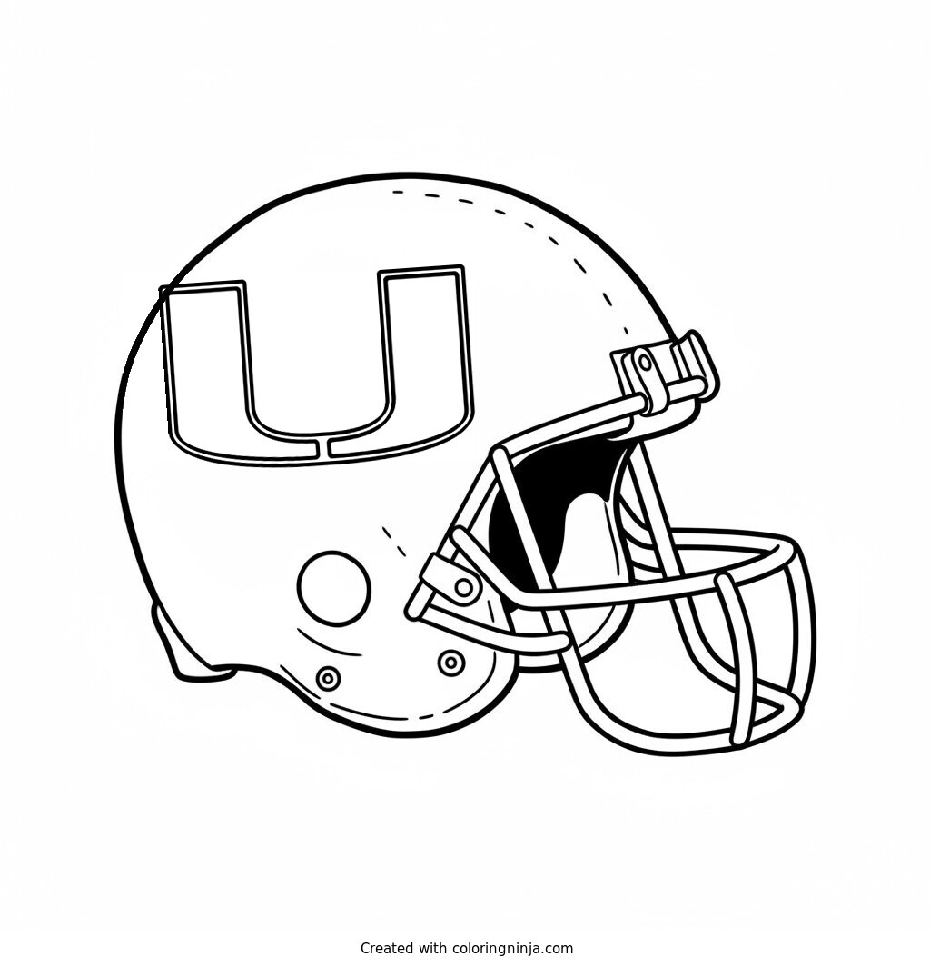 Miami Hurricanes Helmet Coloring Page