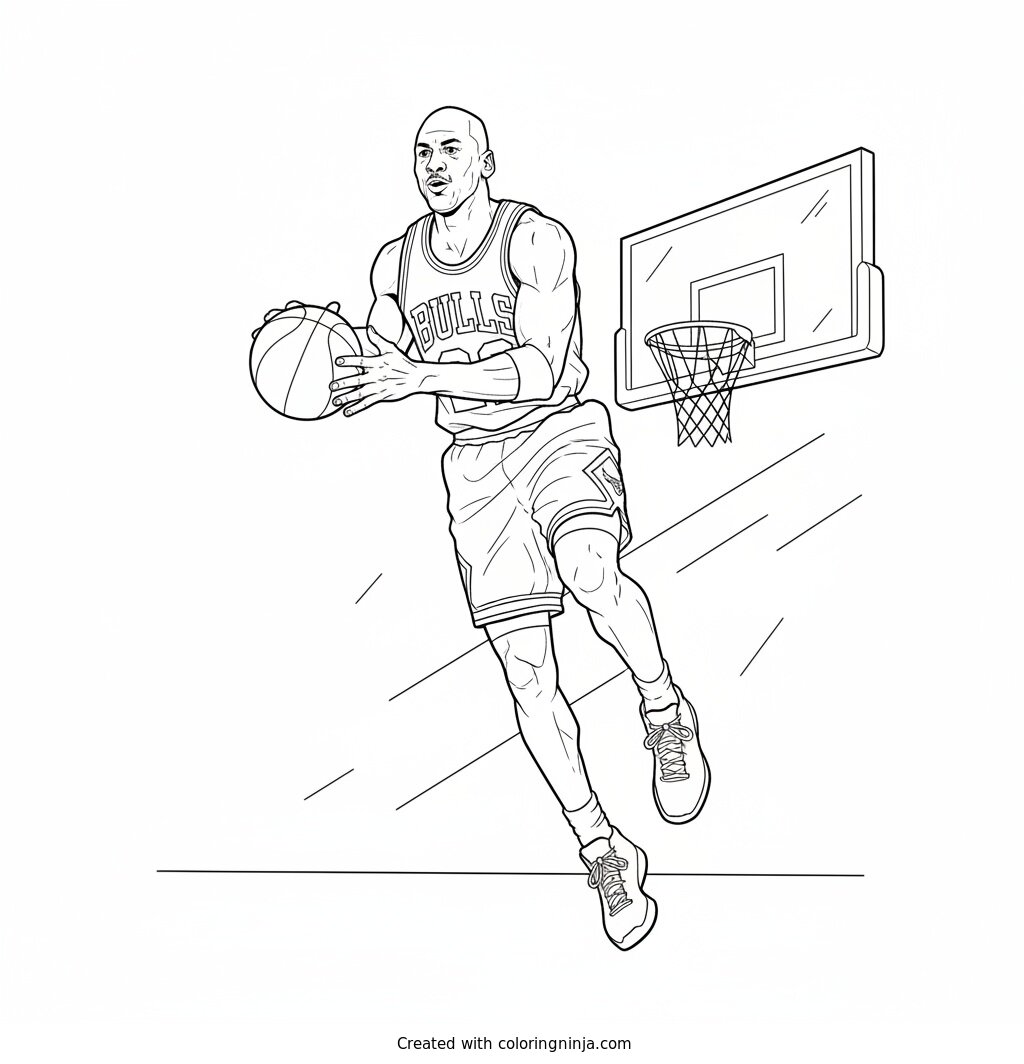 Coloring page of michael jordan