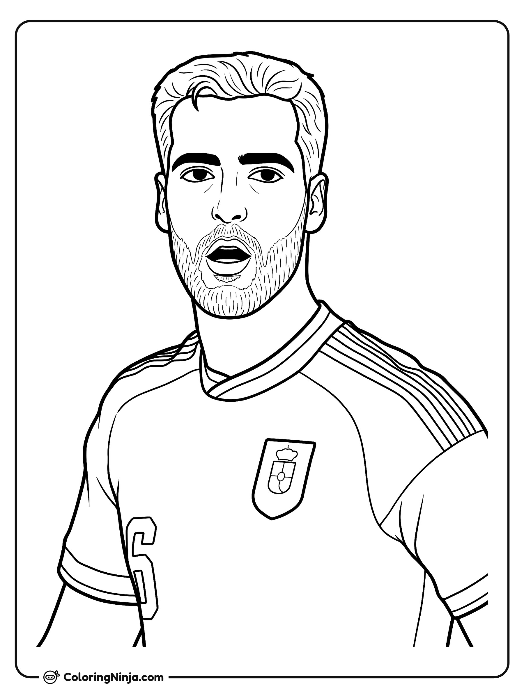 Mikel Merino Spain Portrait Coloring Page
