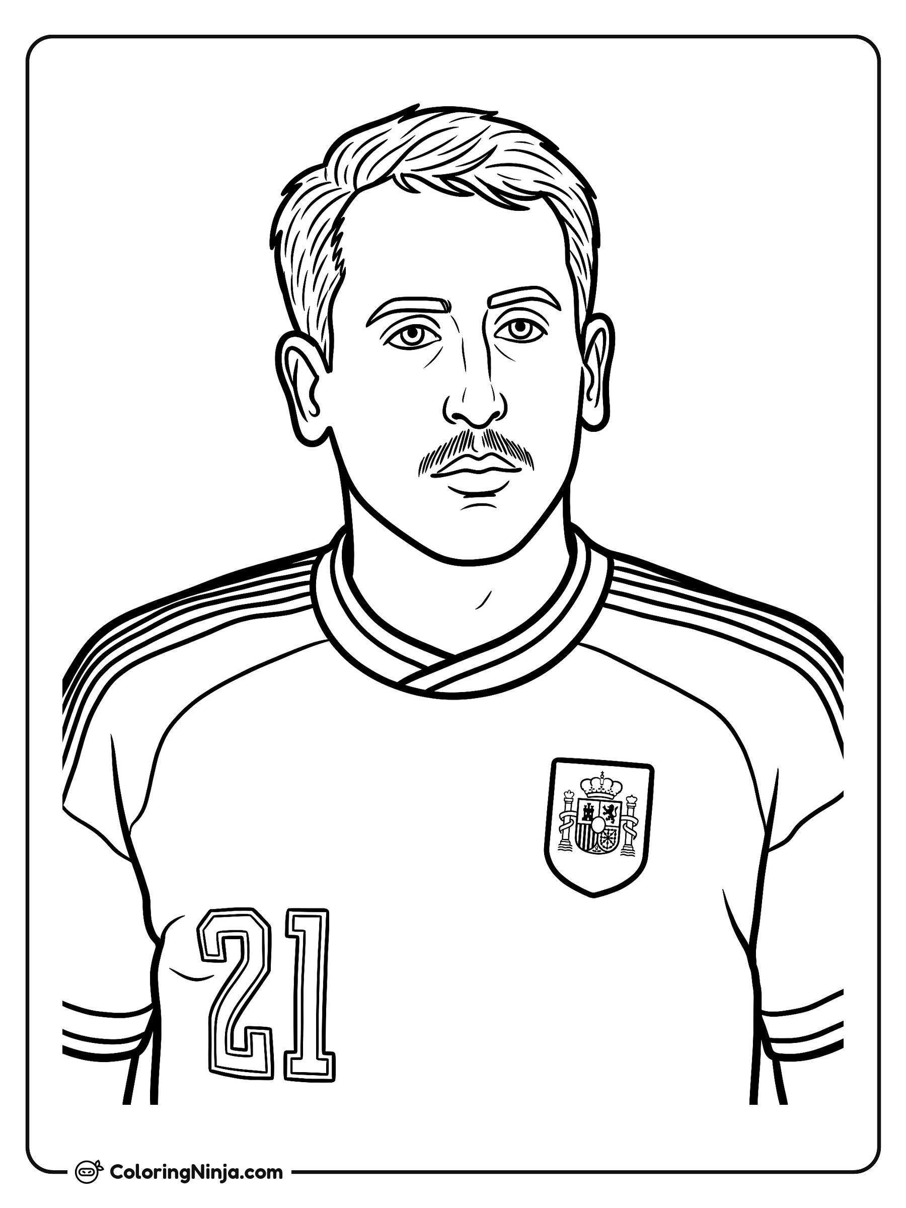 Mikel Oyarzabal Spain Portrait Coloring Page