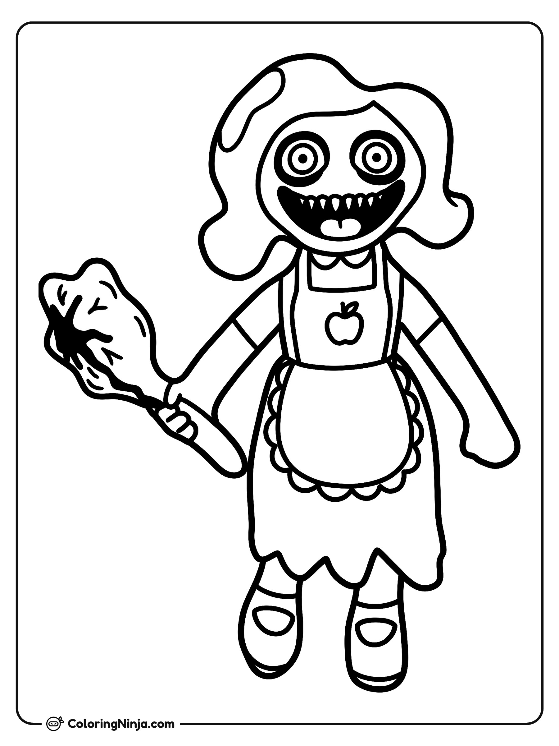 Miss Delight con su arma con púas: dibujo para colorear