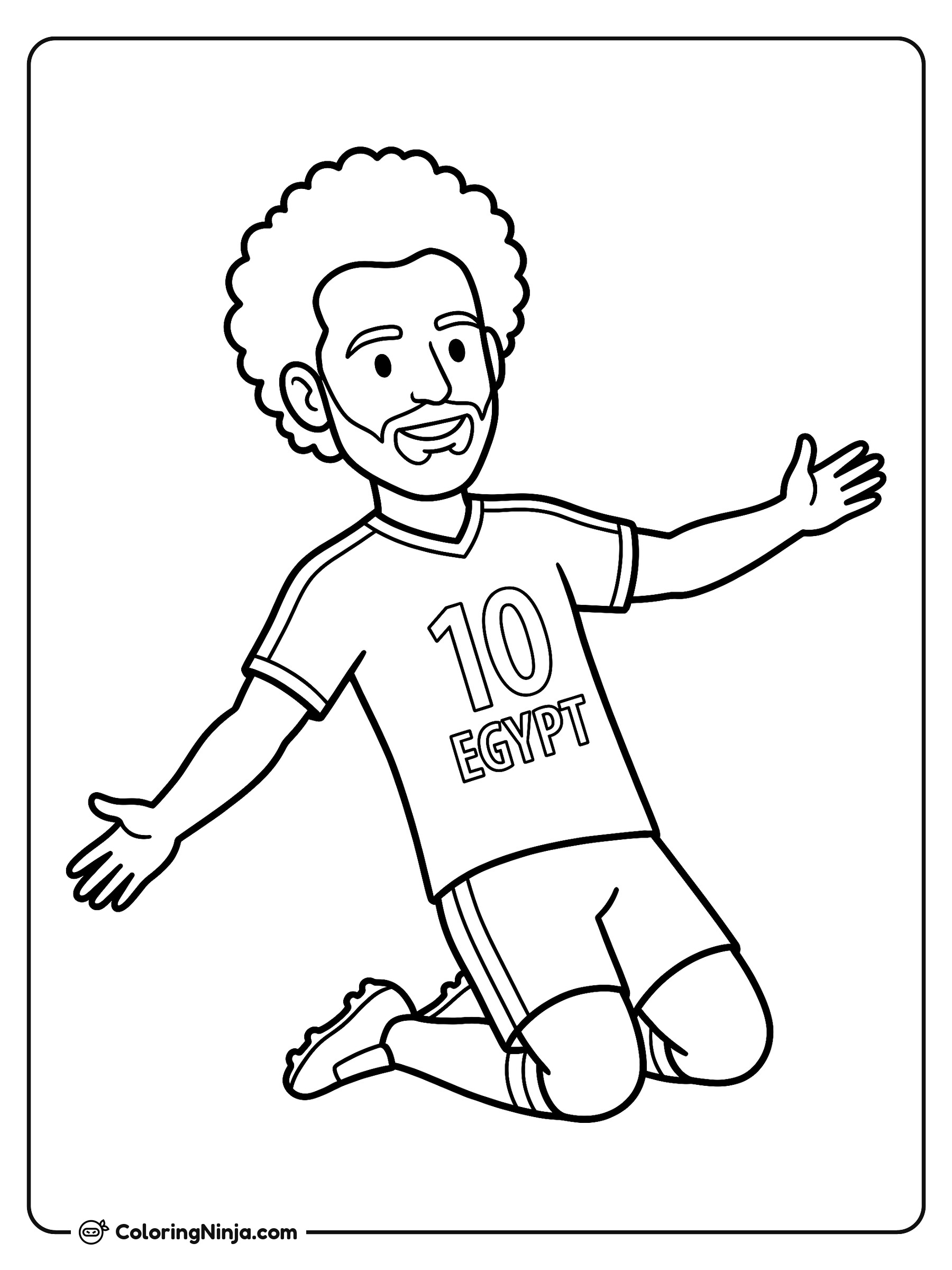 Mohamed Salah Celebrates a Goal Coloring Page