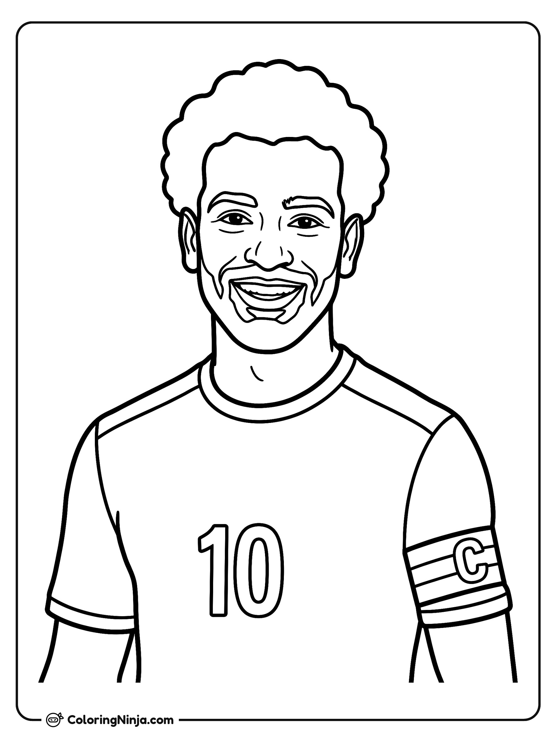 Mohamed Salah Captain Portrait Coloring Page