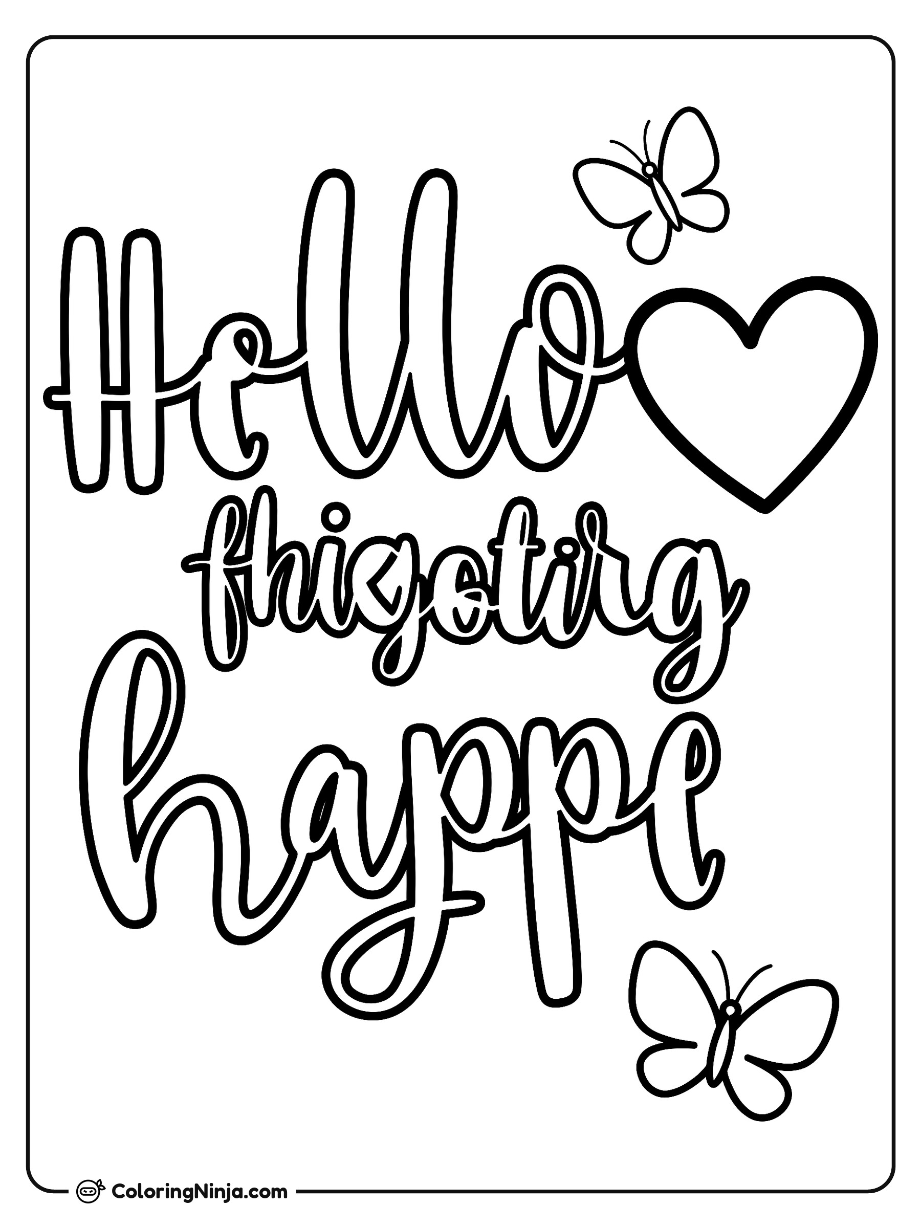 Motivational Quote Coloring Page