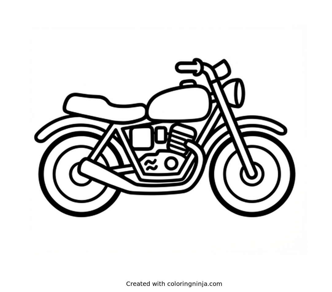 Coloring page of motorbike